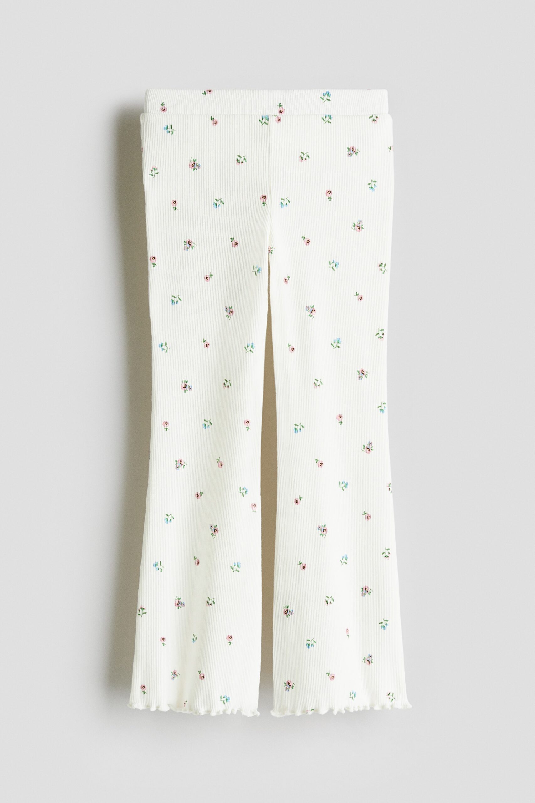 H & M - Flared legging - Wit/Bloemen