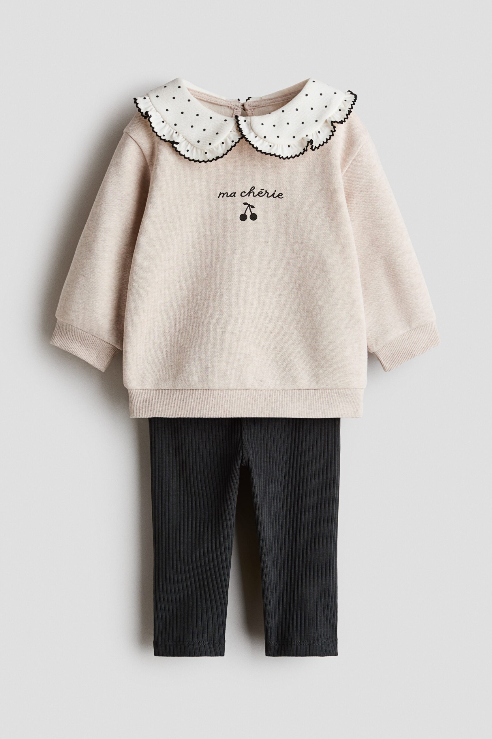 H & M - Tweedelige set - Top en legging - Lichtbeige/Ma Chérie