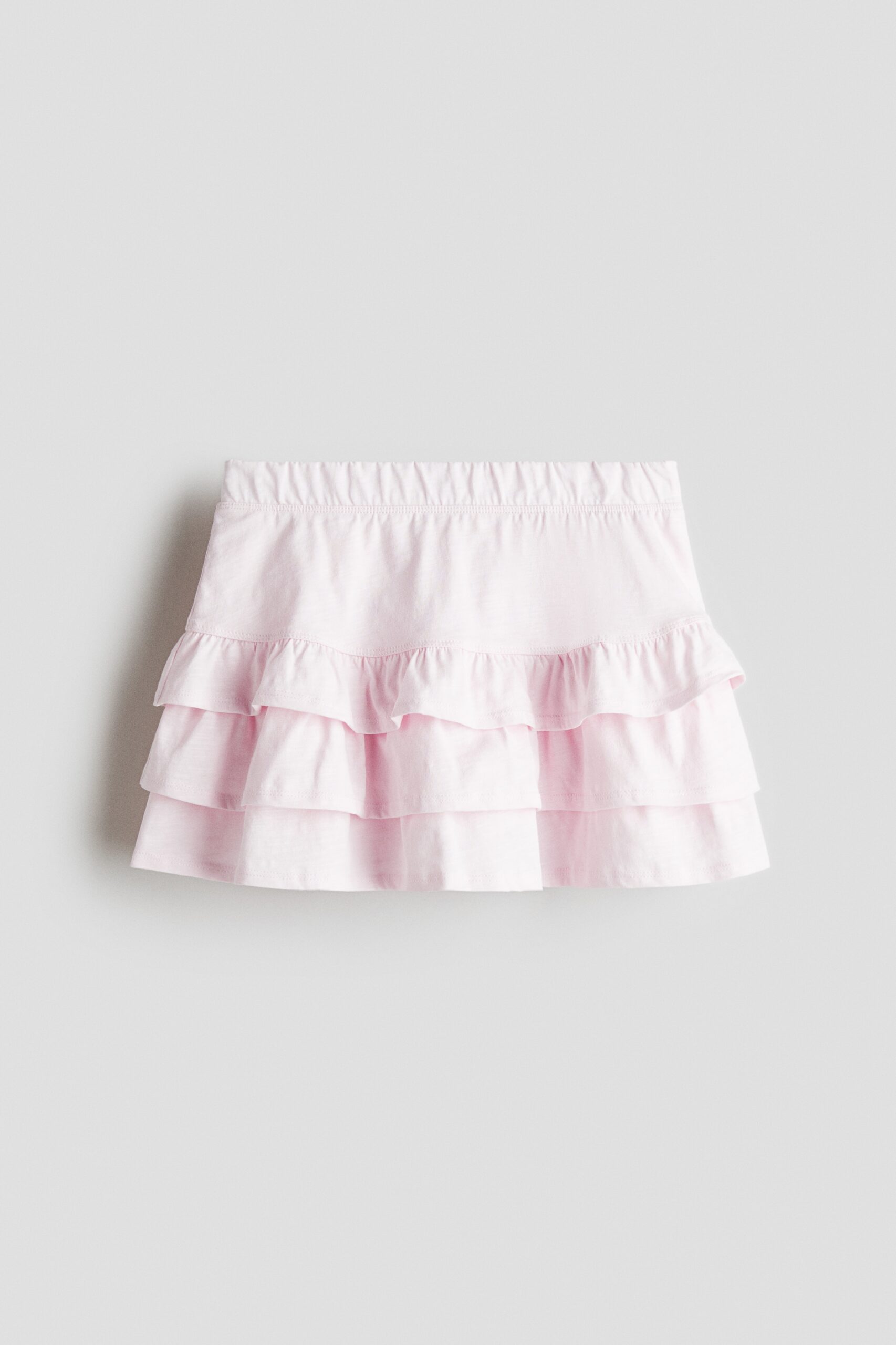 H & M - Tricot volantrok - Lichtroze