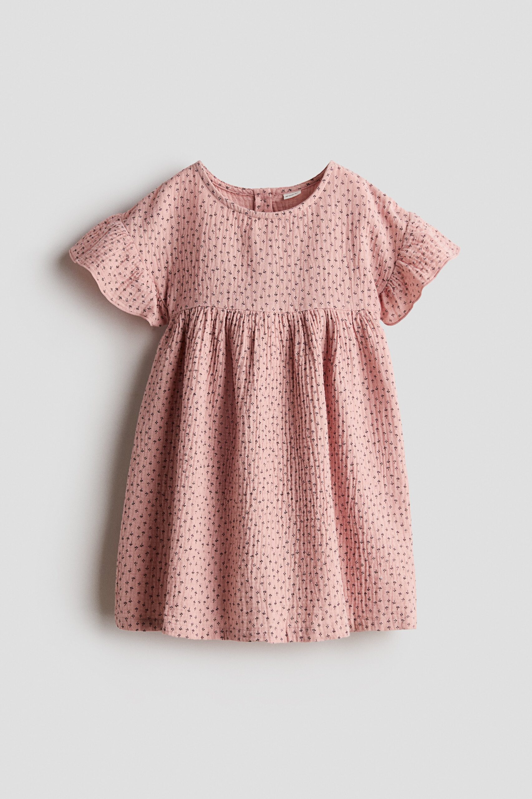H & M - Jurk van katoenen mousseline - Dusty Roze/Bloemen