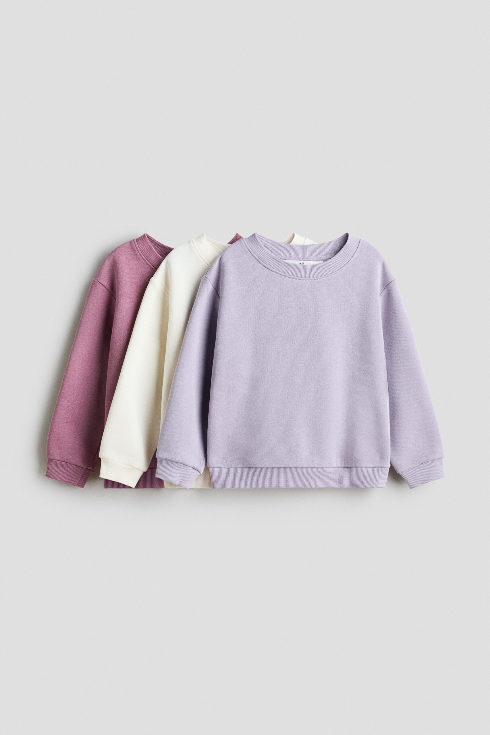 H & M - Set van 3 sweaters met geruwde binnenkant - Lichtpaars/Oudroze