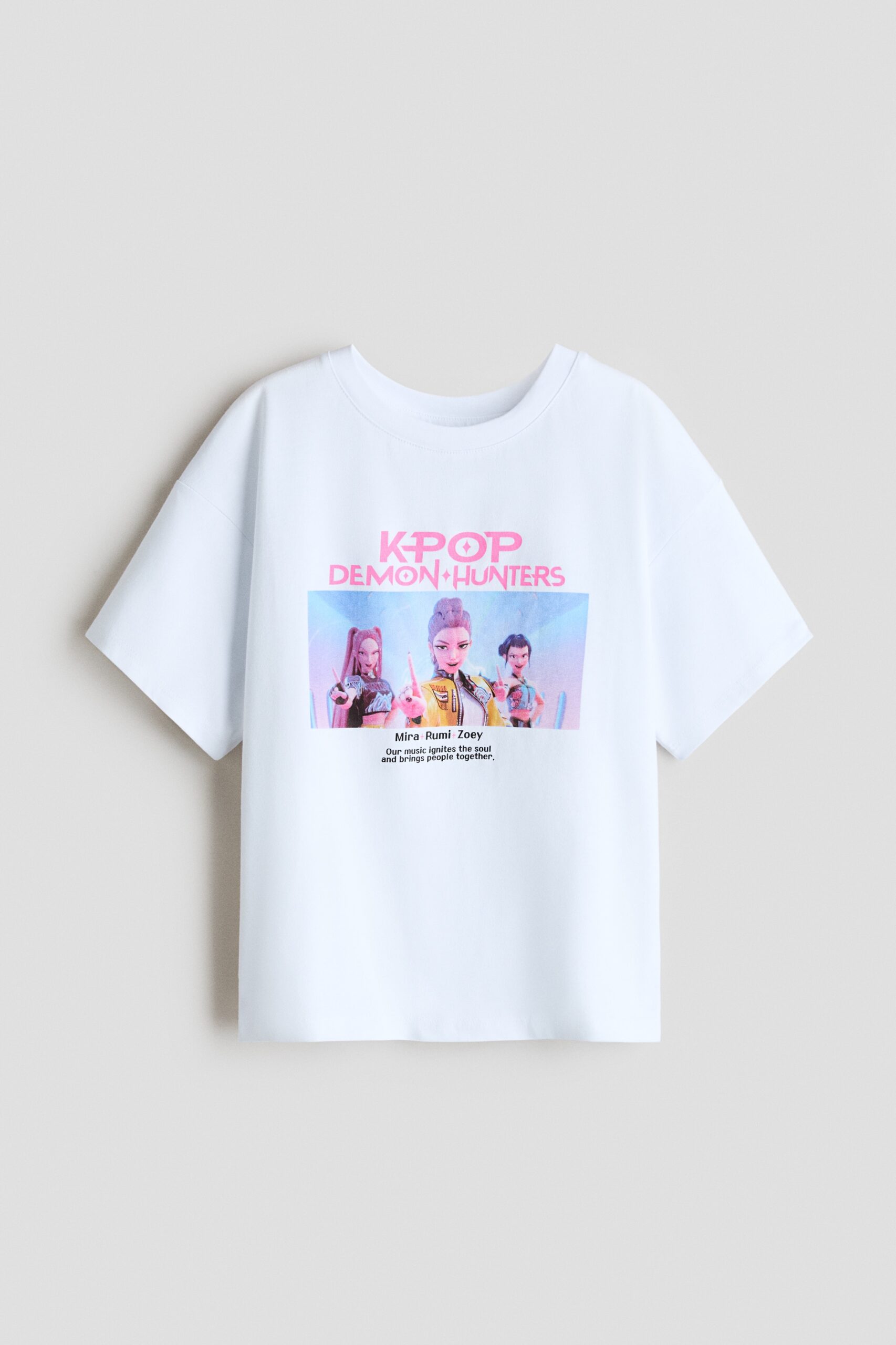 H & M - Katoenen T-shirt met print - Wit/Kpop Demon Hunters