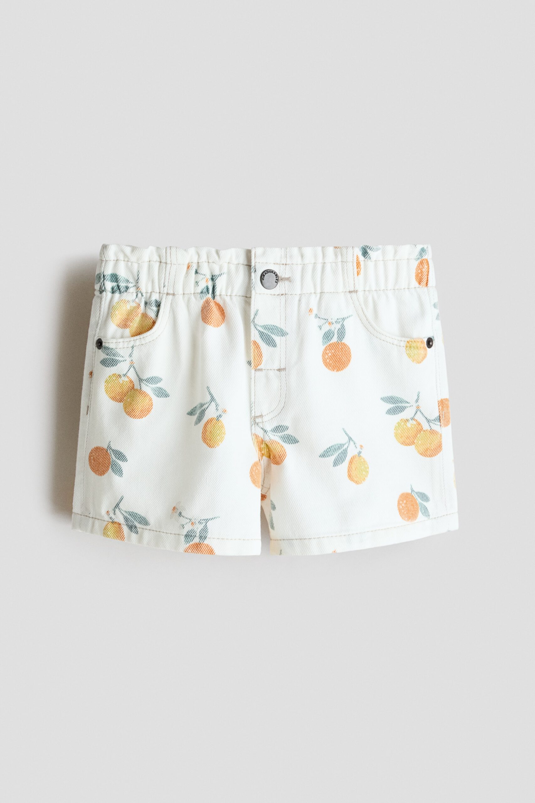 H & M - Printed twill shorts - Roomwit/Citroenen