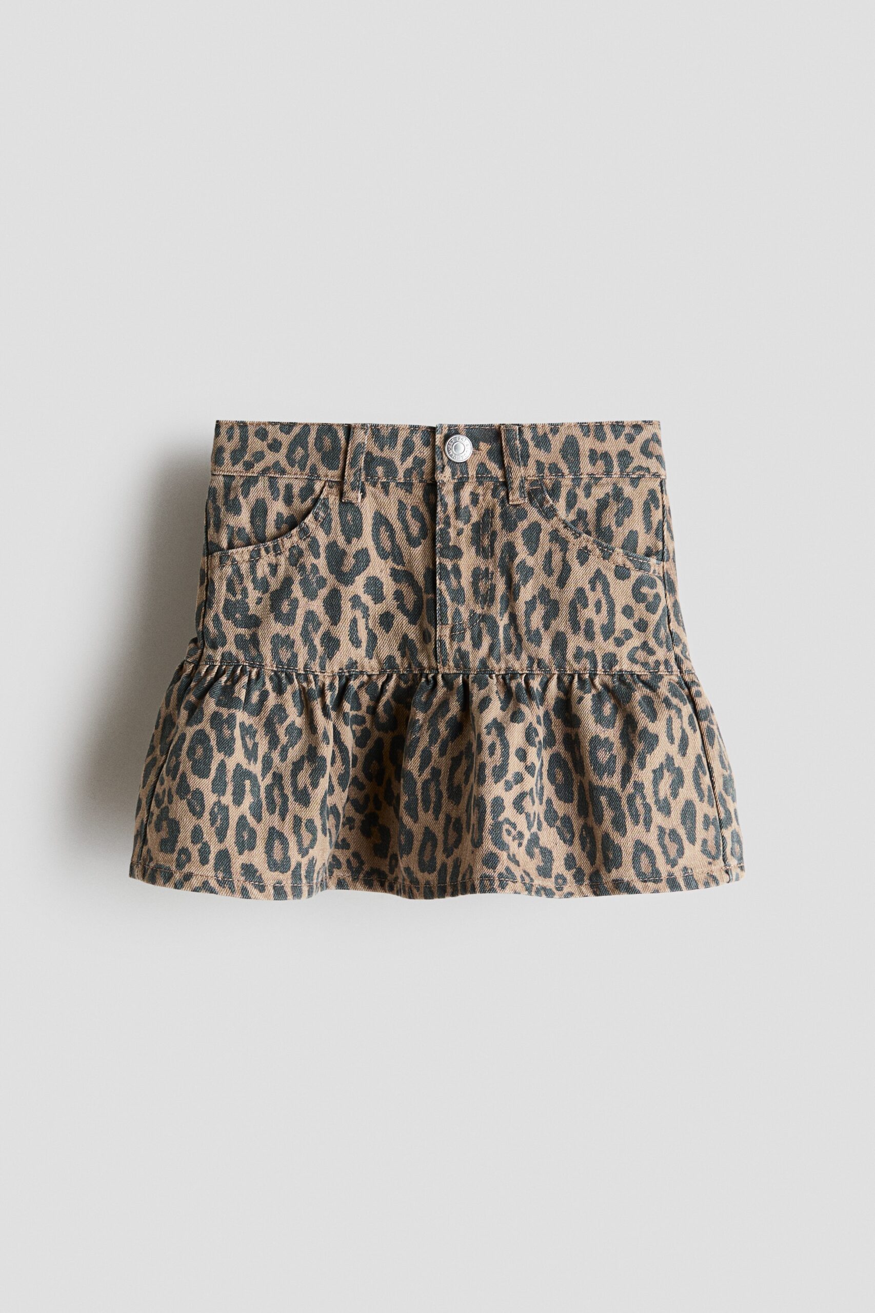 H & M - Denim rok - Beige/Luipaarddessin