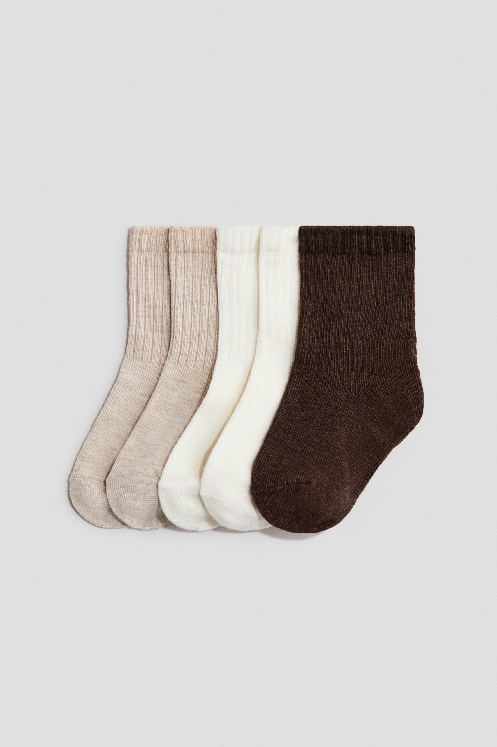 H & M - 5 paar sokken - Lichtbeige/Bruin