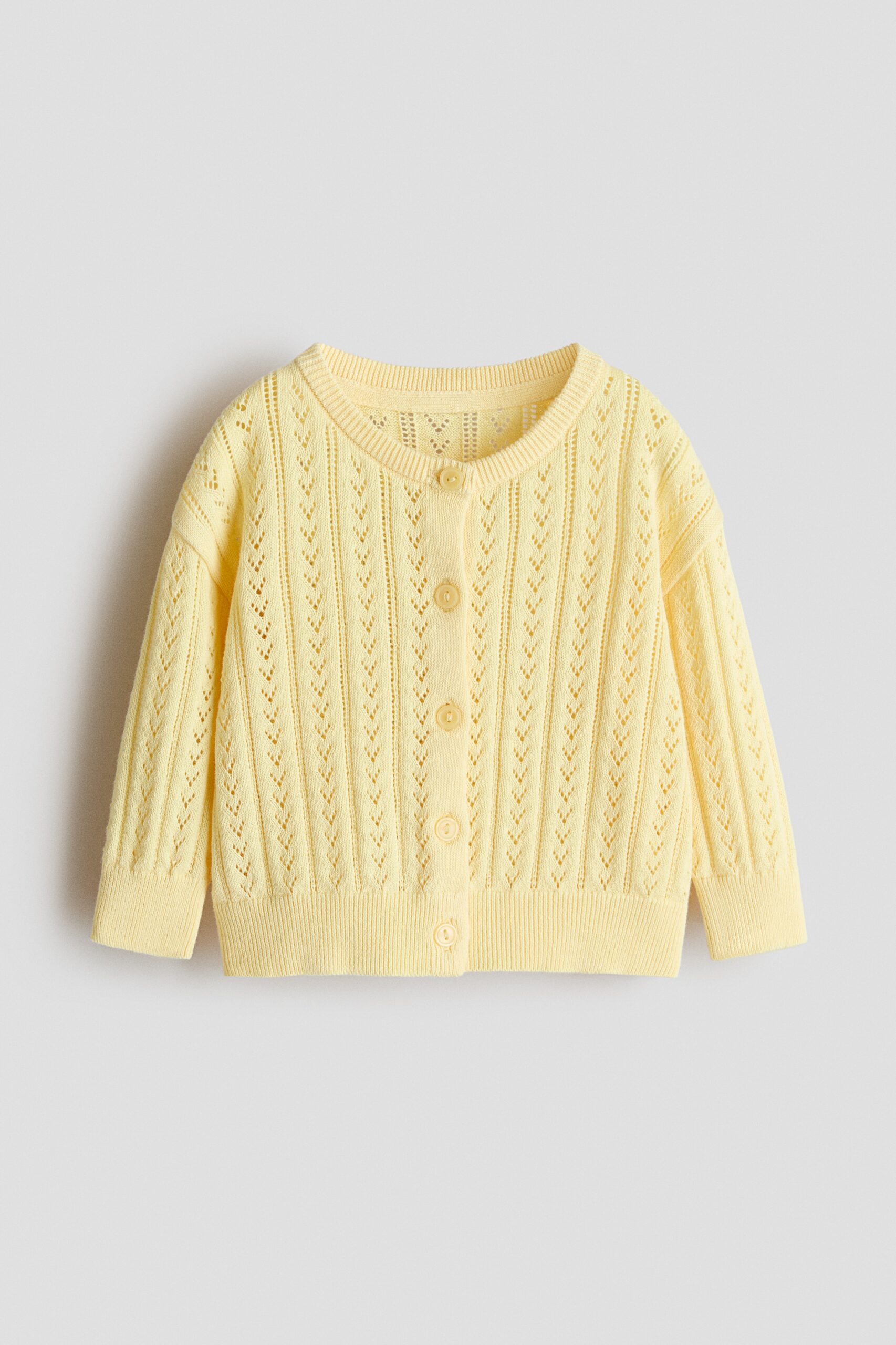 H & M - Katoenen vest met ingebreid dessin - Geel