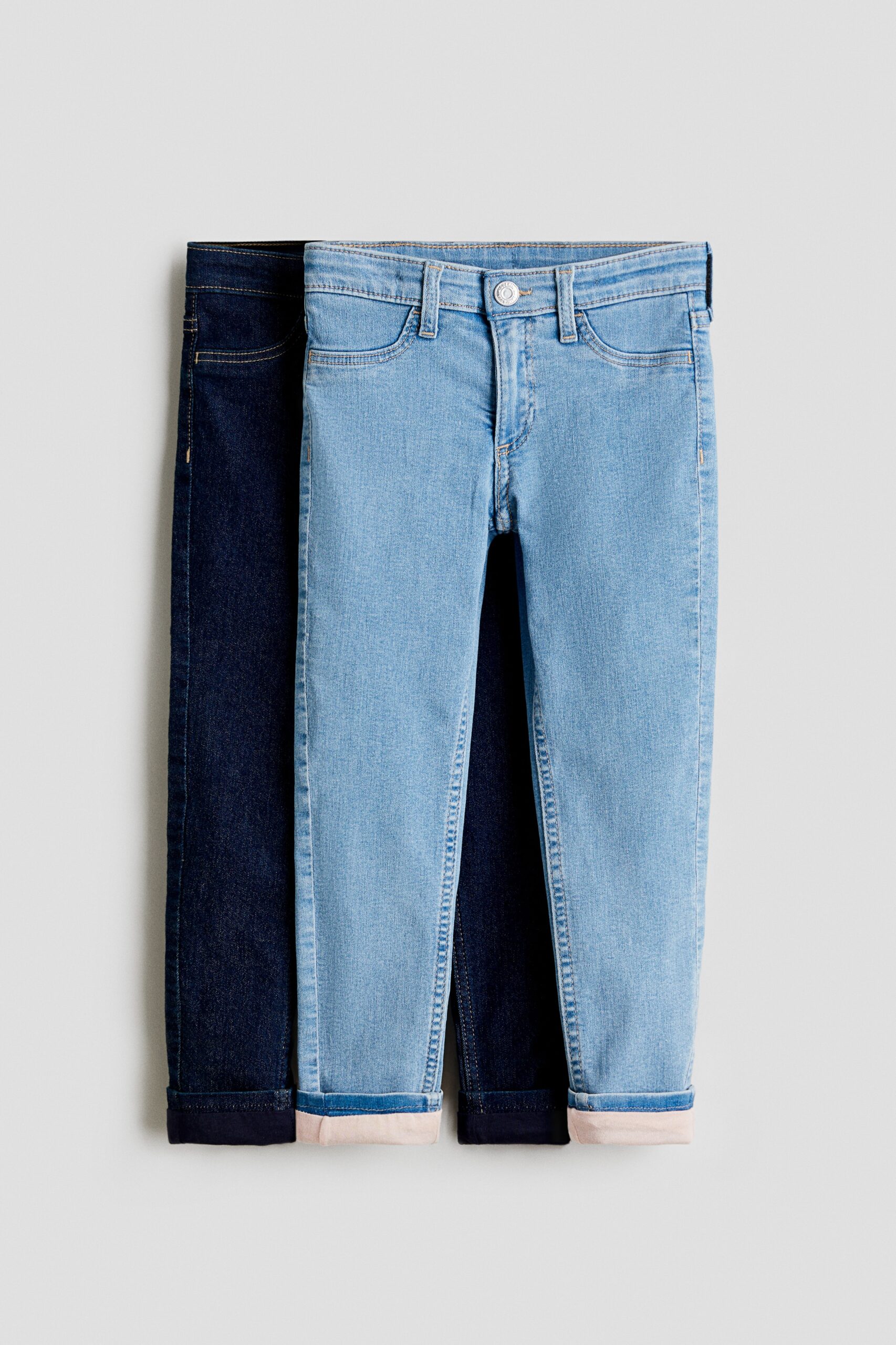 H & M - Gevoerde Skinny Fit Jeans - Lichtblauw/Donkerblauw