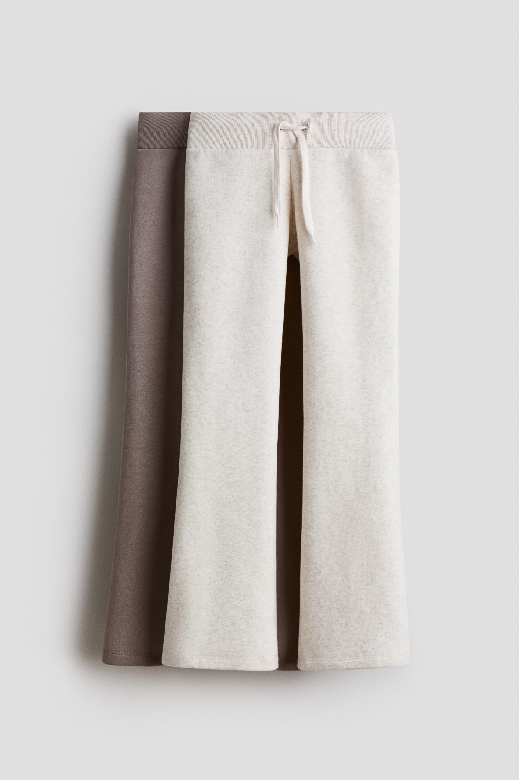H & M - Set van 2 uitlopende joggers - Lichtbeige/Lichtbruin
