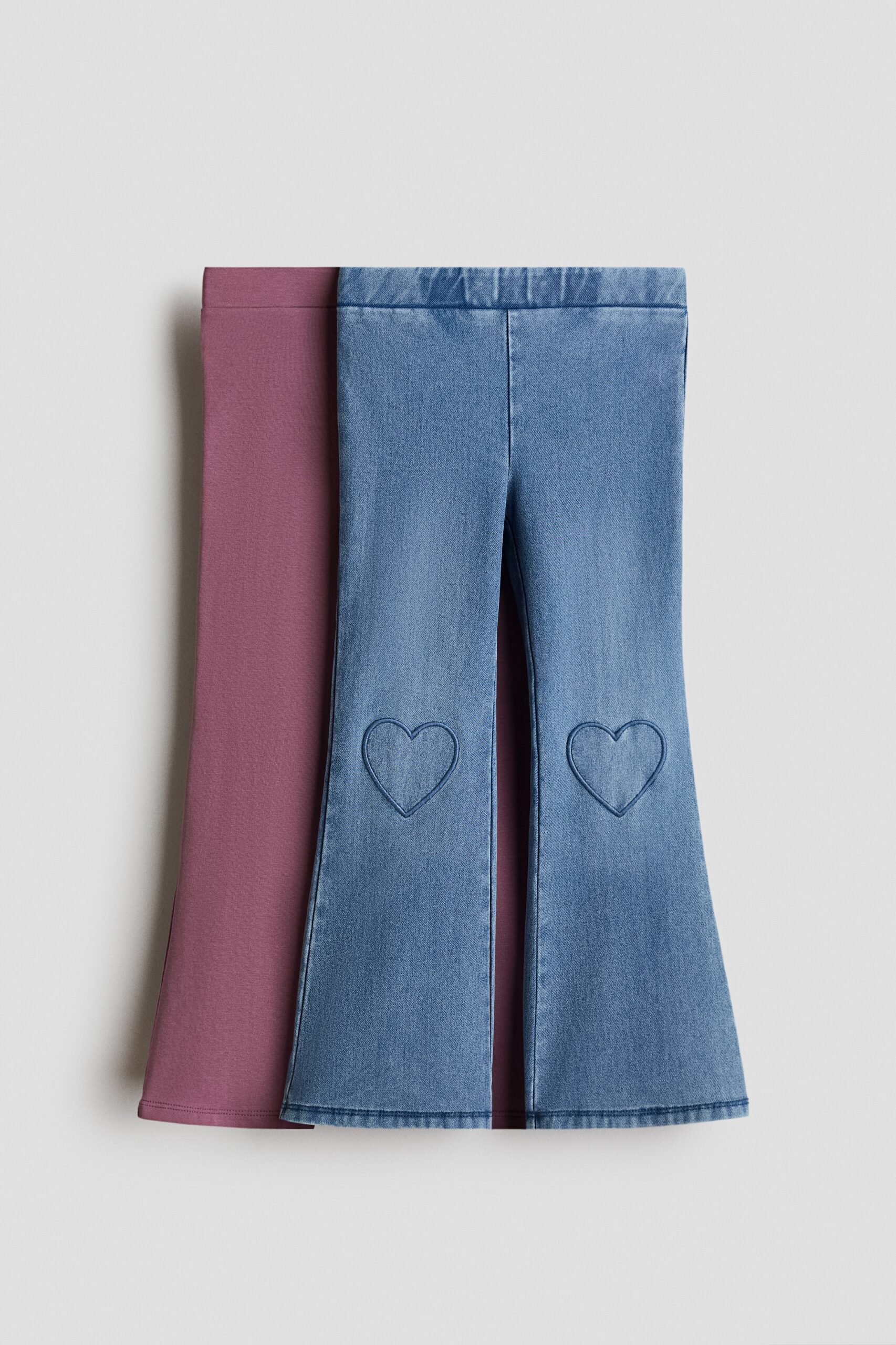 H & M - Set van 2 jeggings - Dusty Paars/Denimblauw