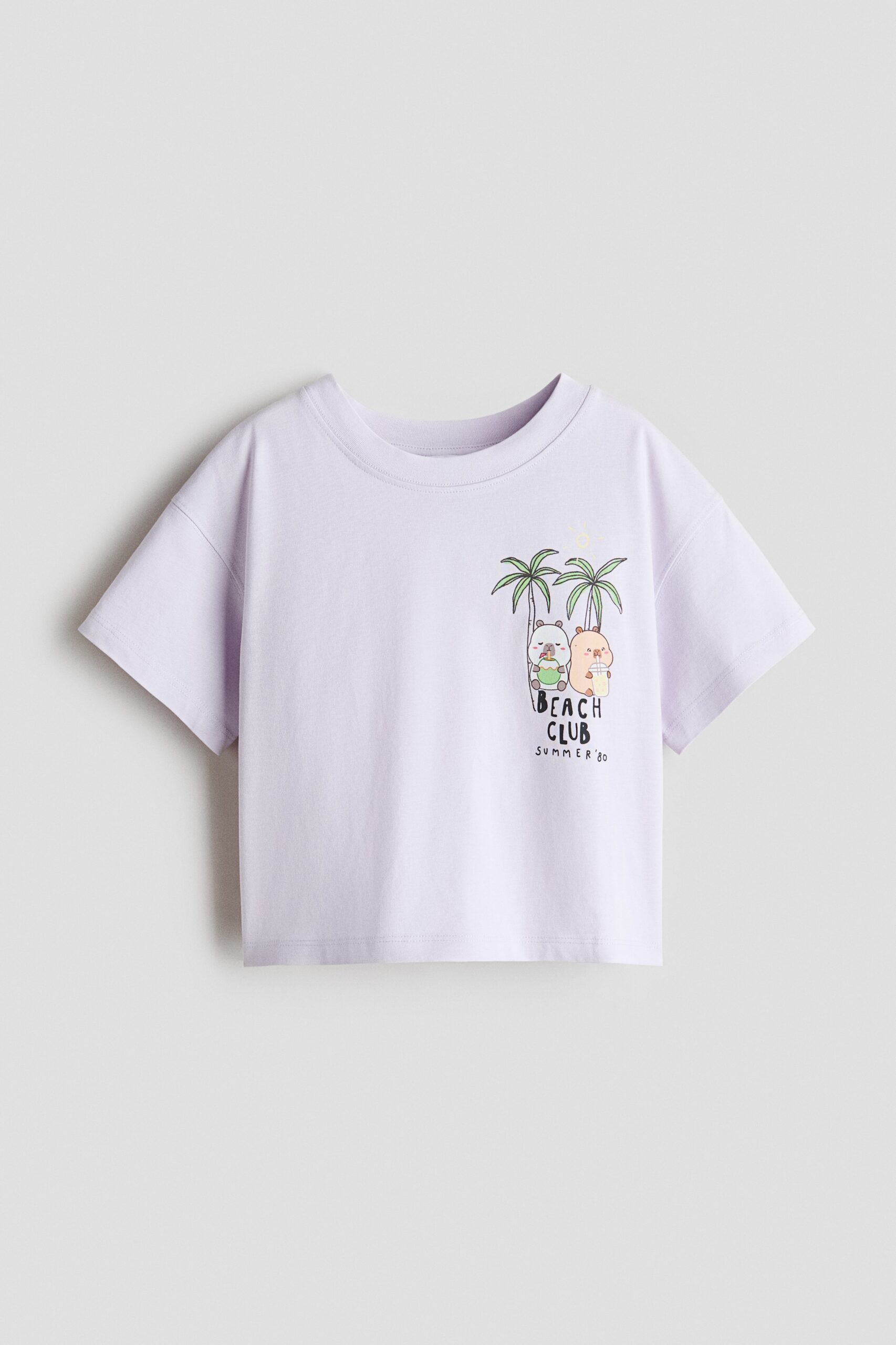 H & M - Katoenen T-shirt met geprint motief - Lichtpaars/Capyfun
