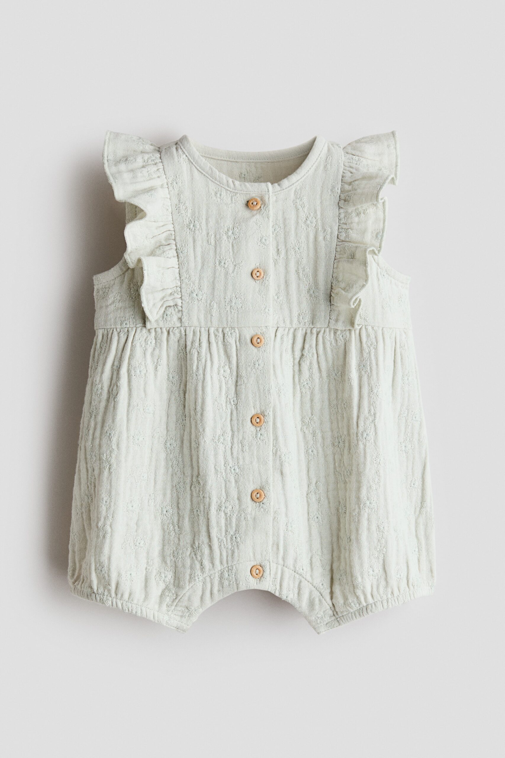 H & M - Boxpakje van katoenen mousseline - Dusty Bleekgroen