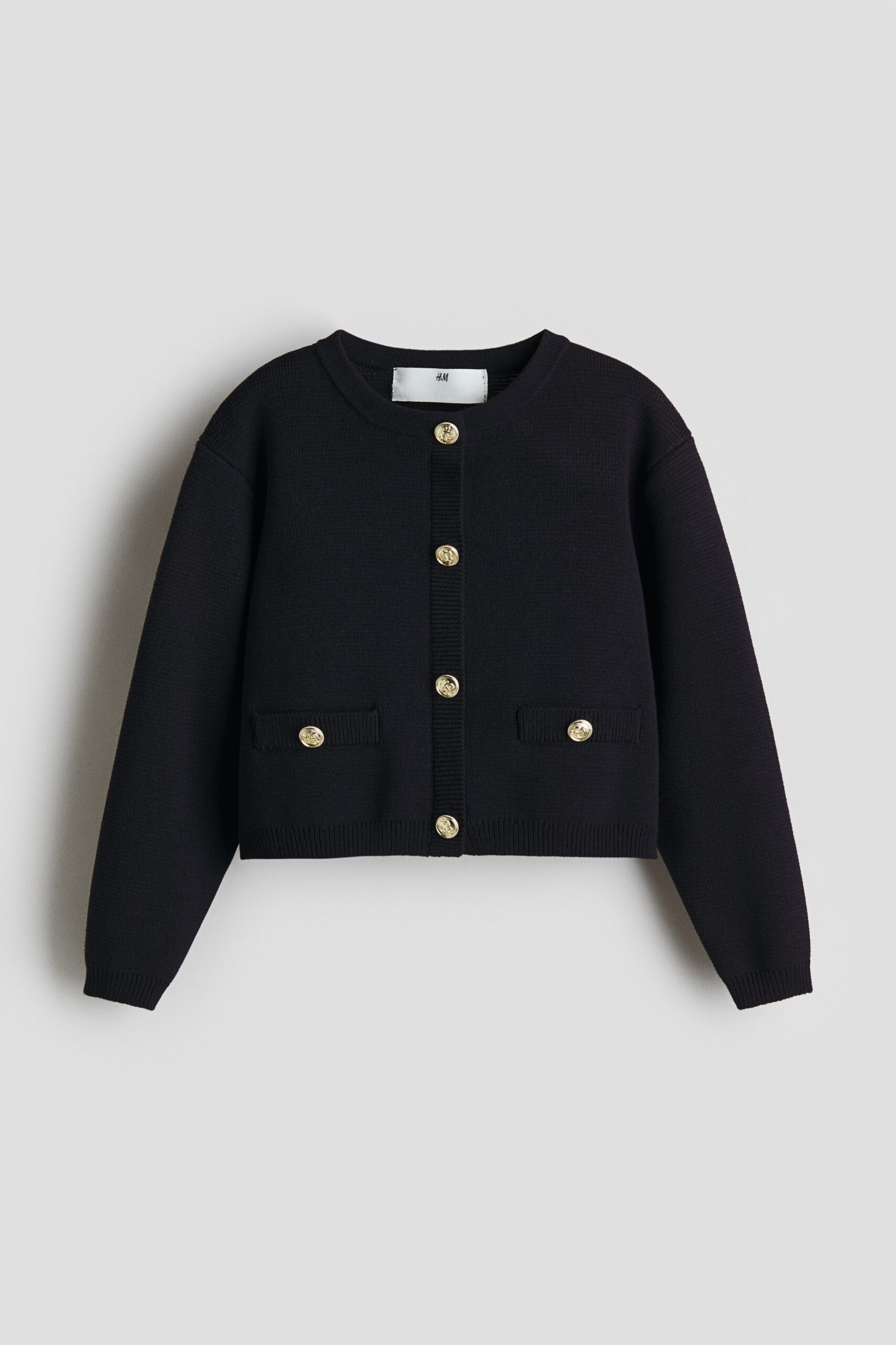 H & M - Fijngebreid vest - Marineblauw