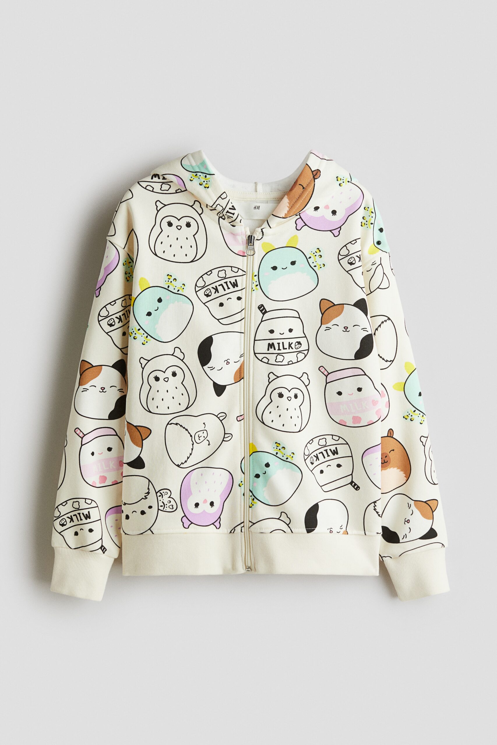 H & M - Capuchonvest met print - Roomwit/Squishmallows
