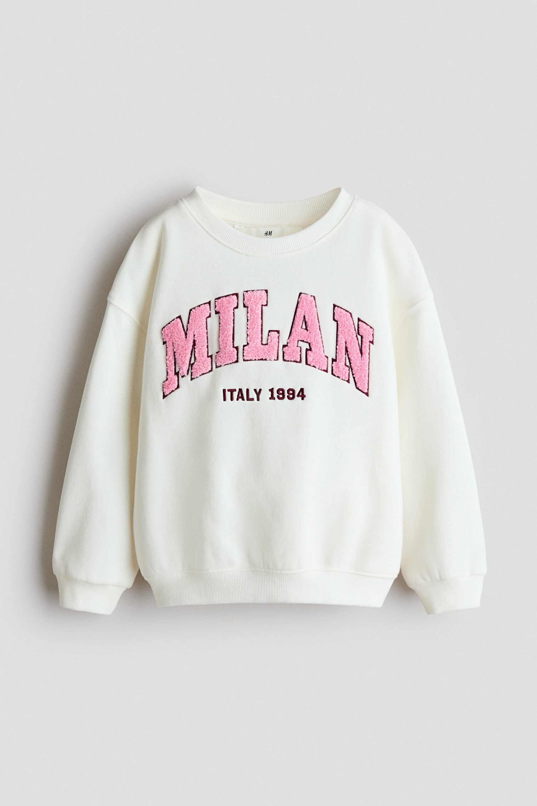 H & M - Sweater met motief en geruwde binnenkant - Ivoorwit/Milan