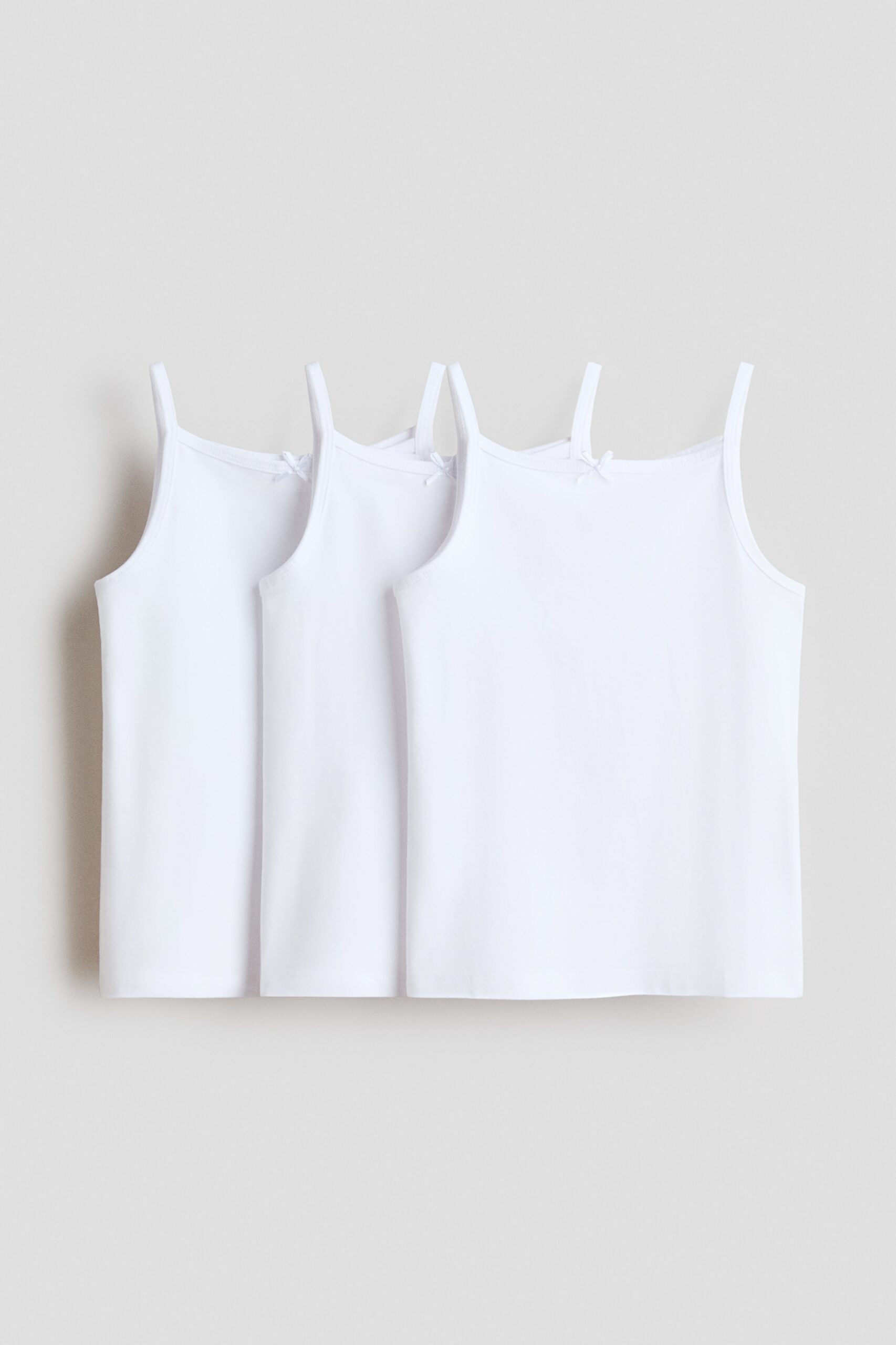 H & M - Set van 3 katoenen straptops - Wit