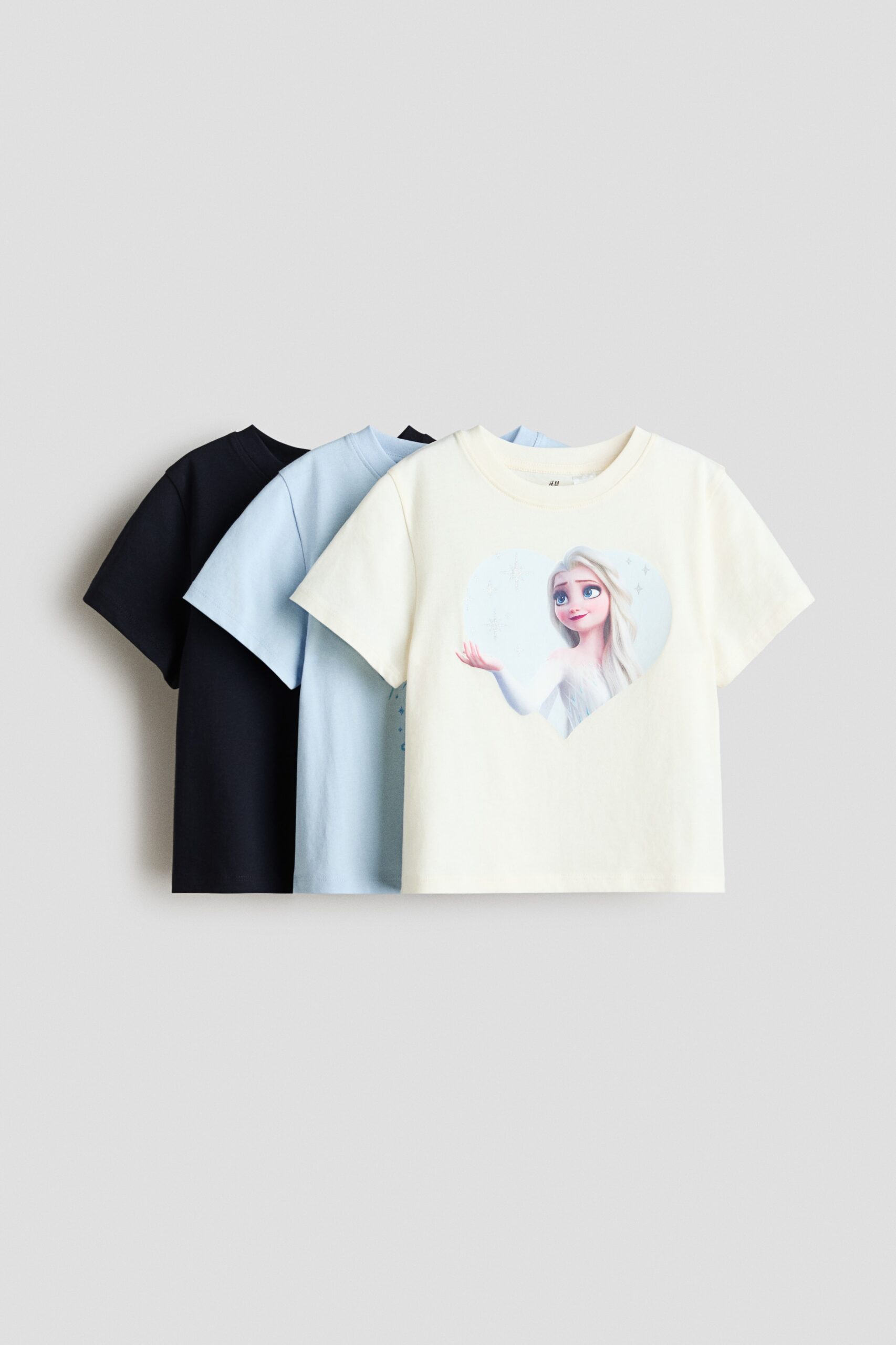 H & M - Set van 3 T-shirts met print - Roomwit/Frozen