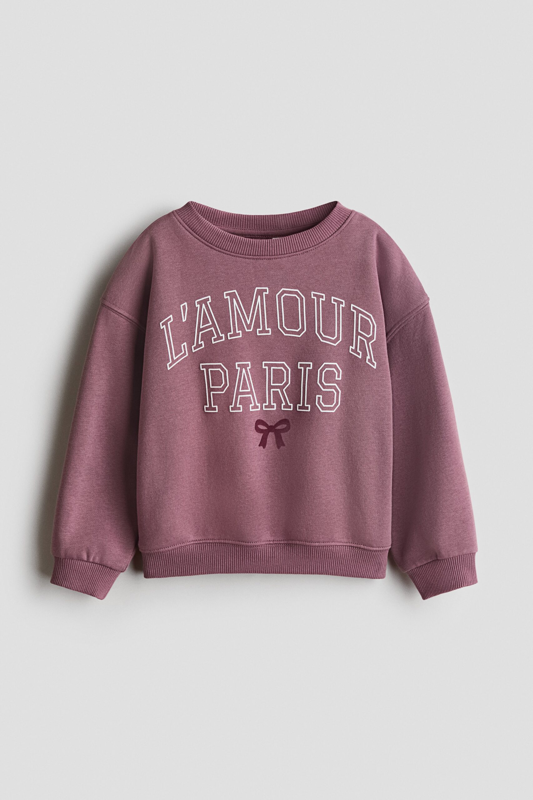 H & M - Sweater met geprint motief en geruwde binnenkant - Dusty Paars/L'amour Paris