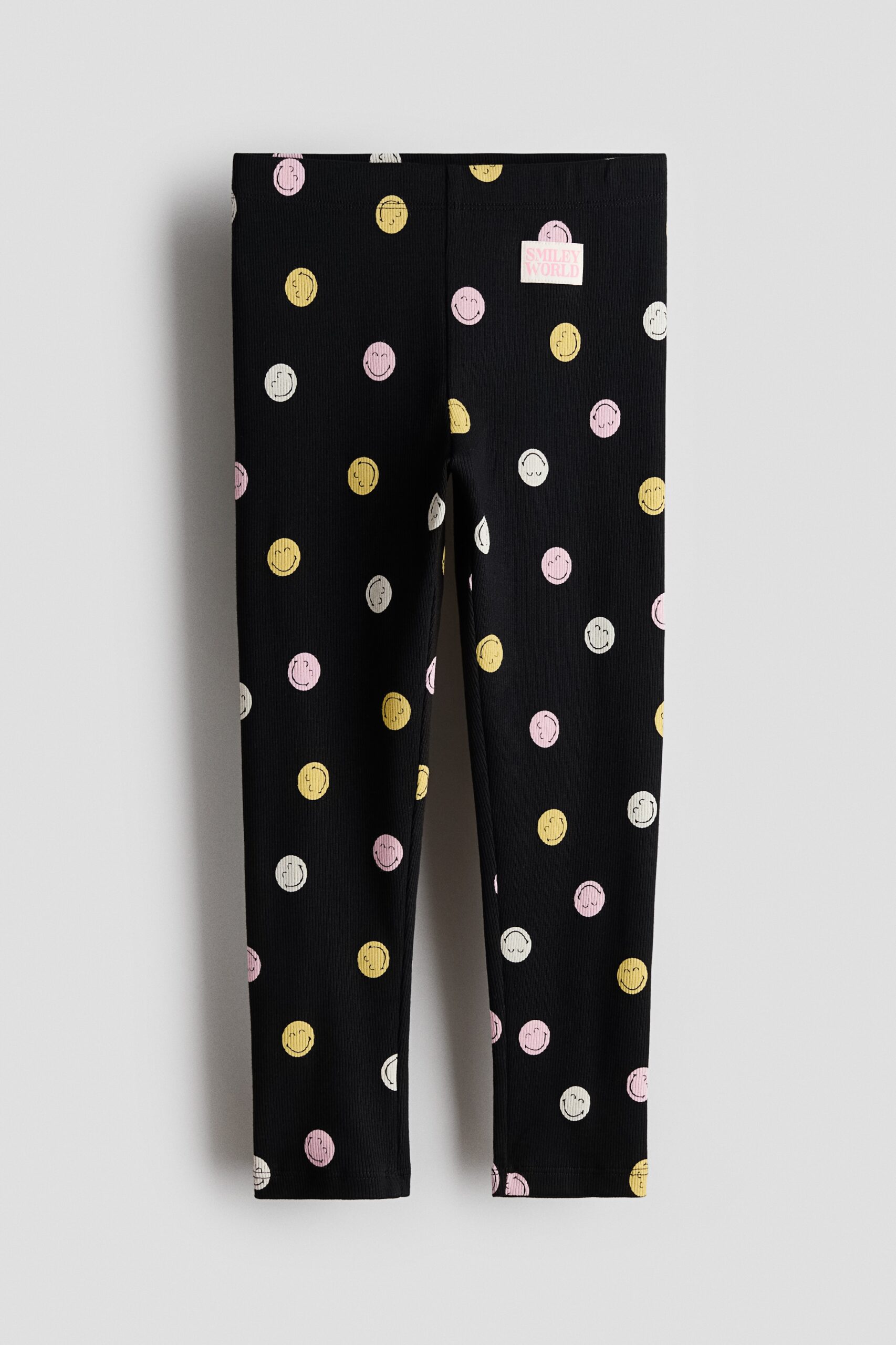 H & M - Katoenen legging met print - Zwart/Smileyworld