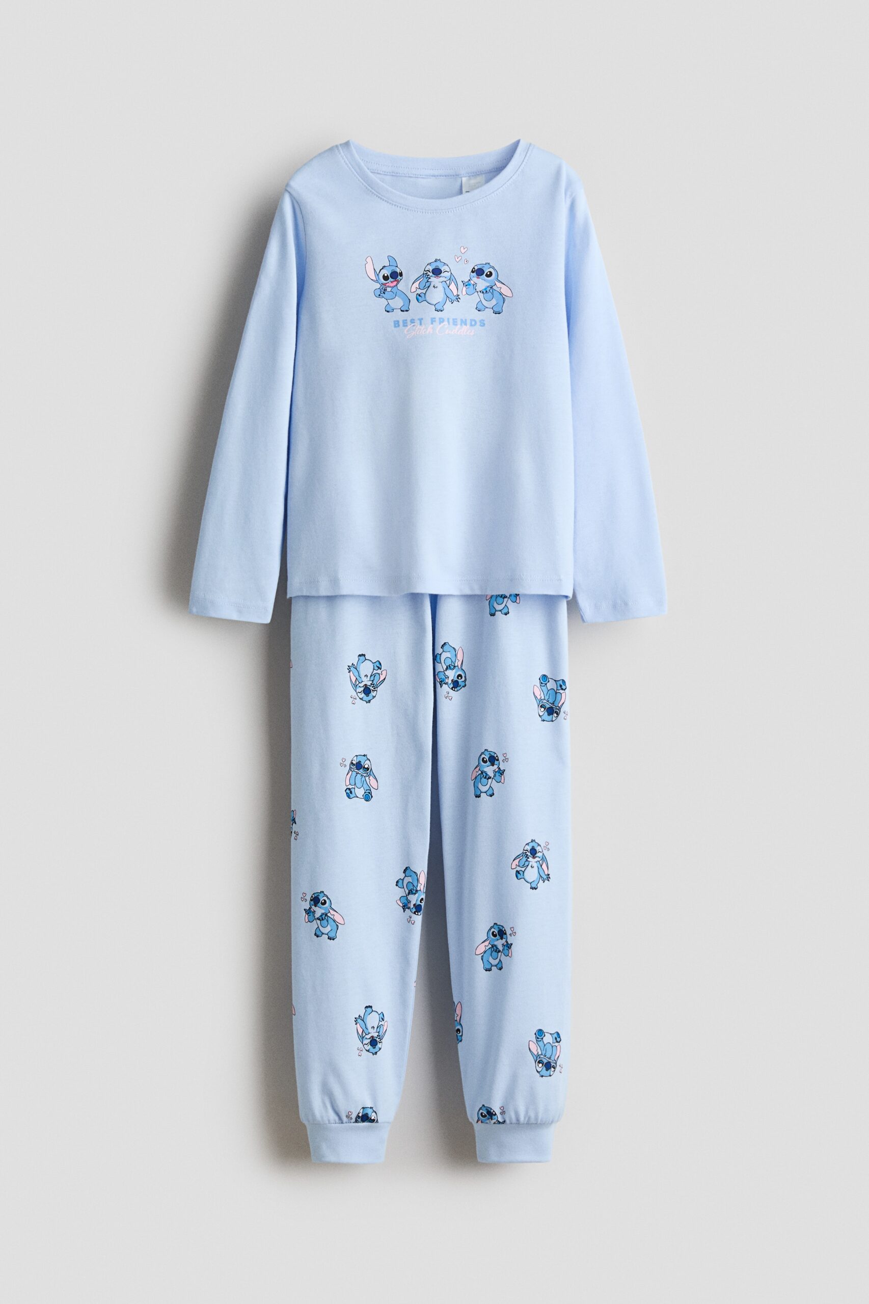 H & M - Tricot pyjama - Lichtblauw/Lilo & Stitch