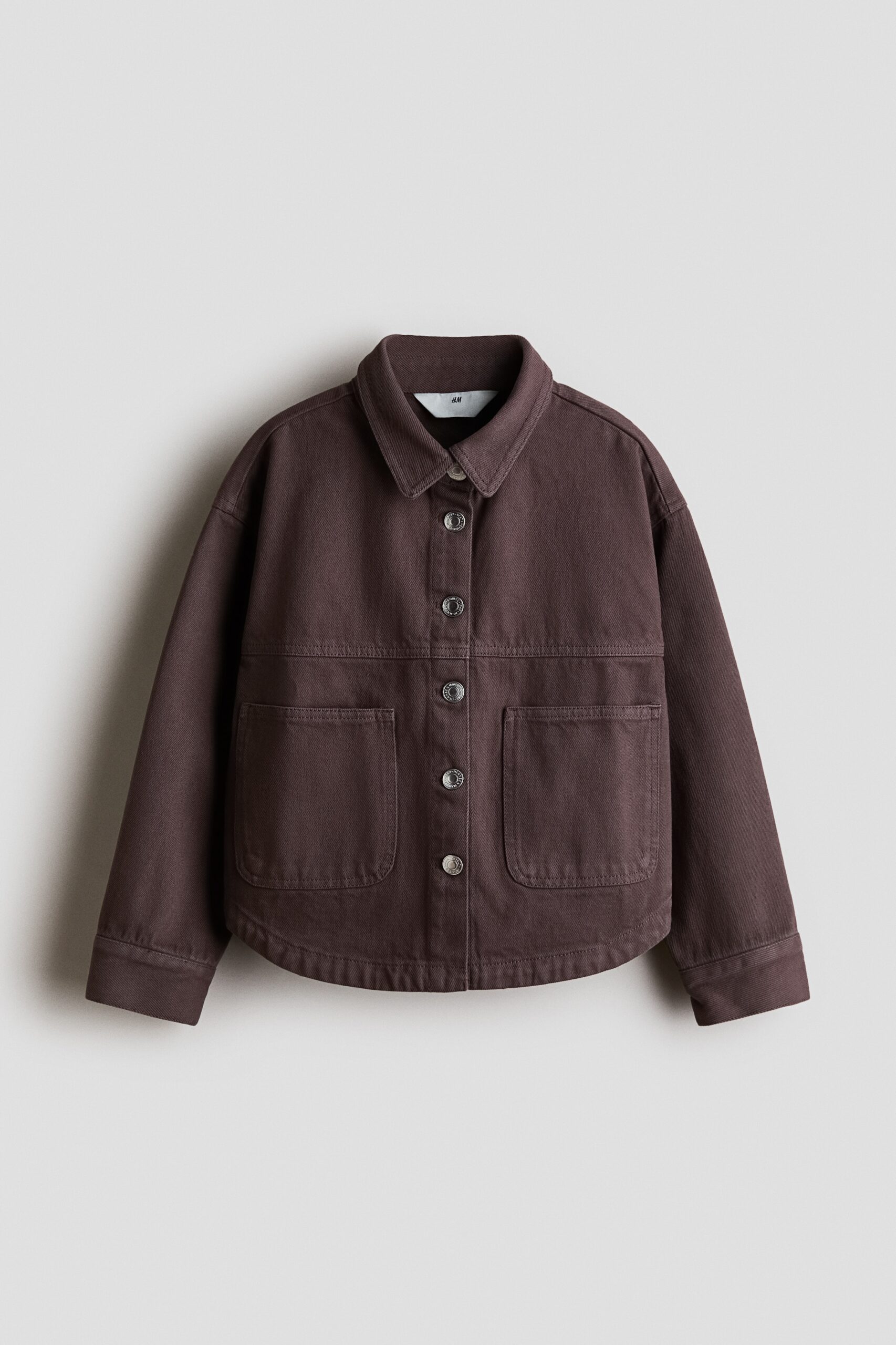 H & M - Overshirt van katoenen twill - Donkerbruin