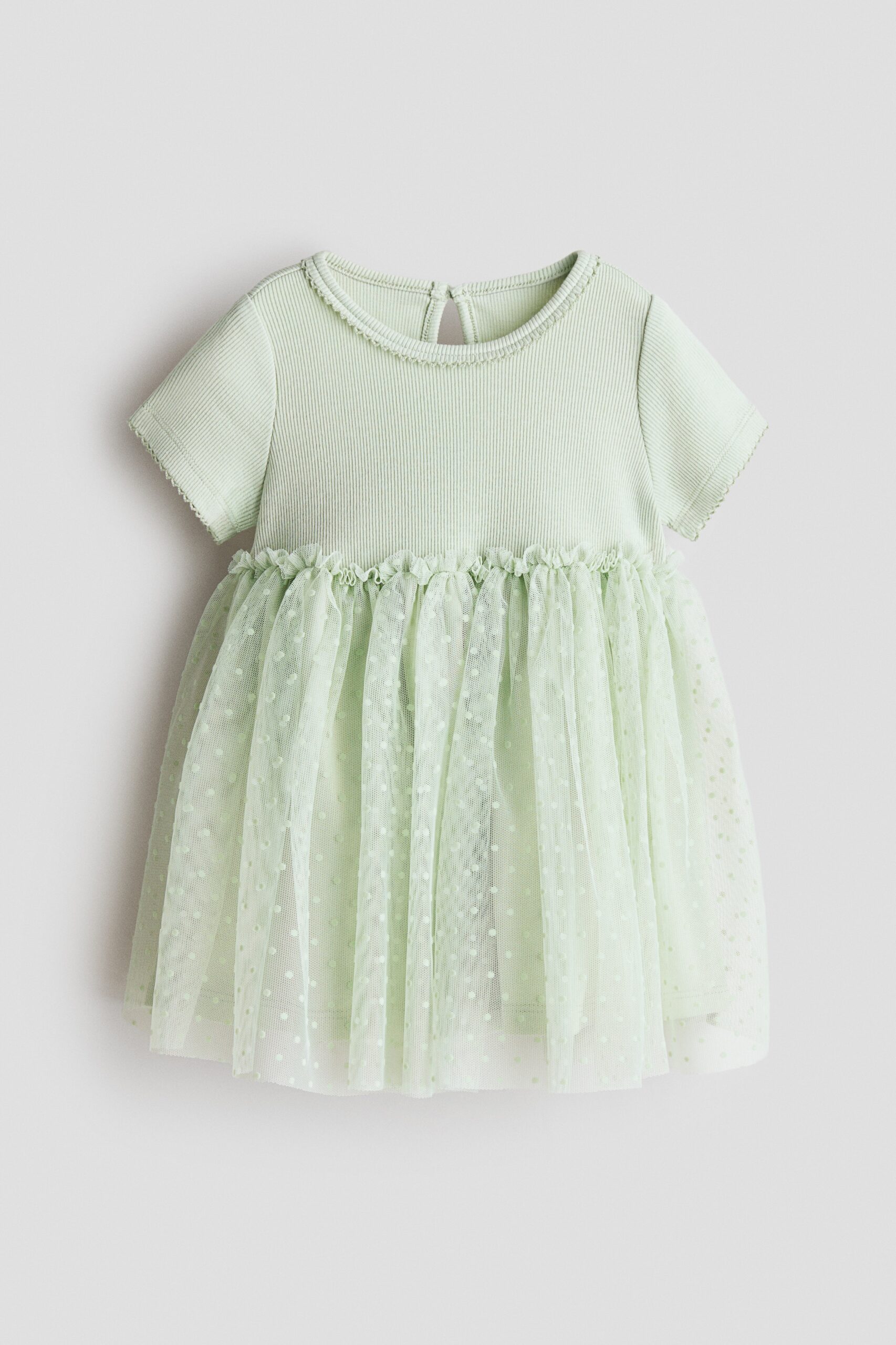 H & M - Jurk met tulen rok - Lichtgroen