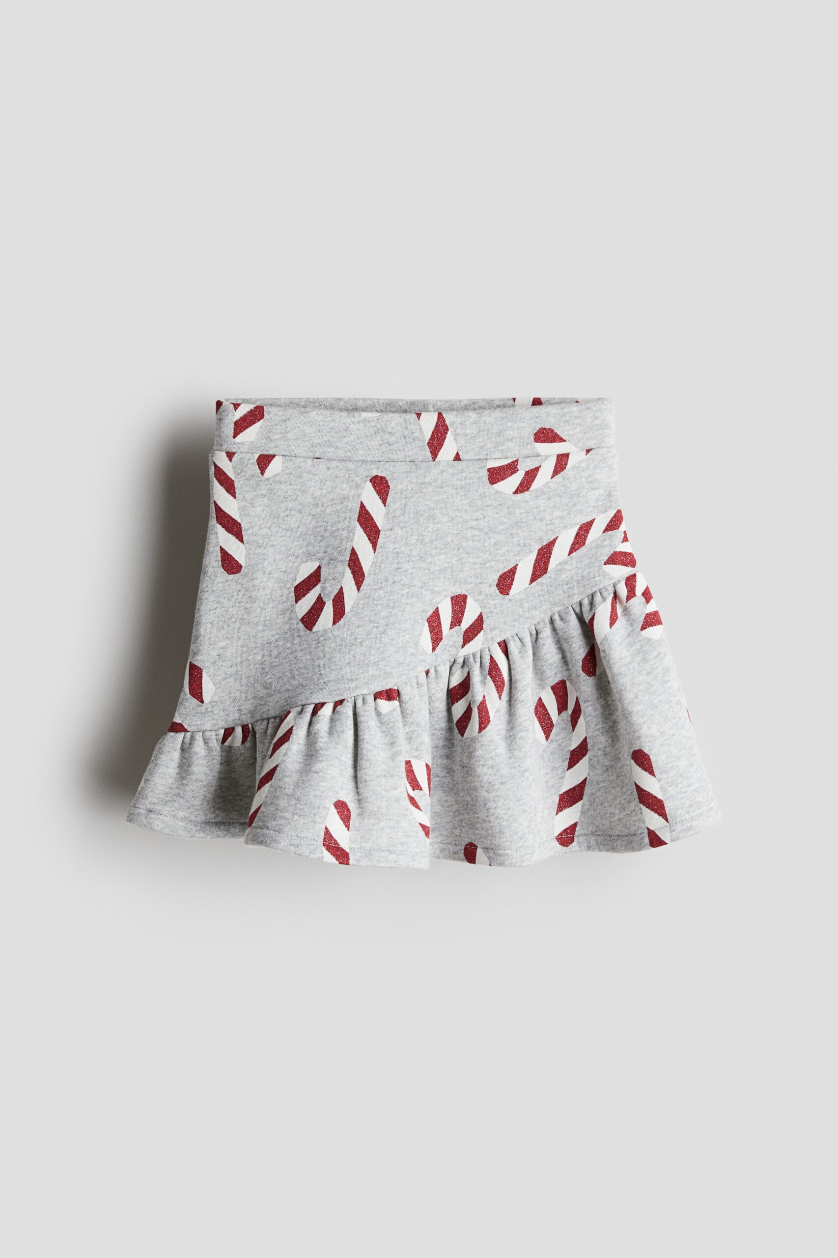 H & M - Rok met dessin - Lichtgrijs/Zuurstokken