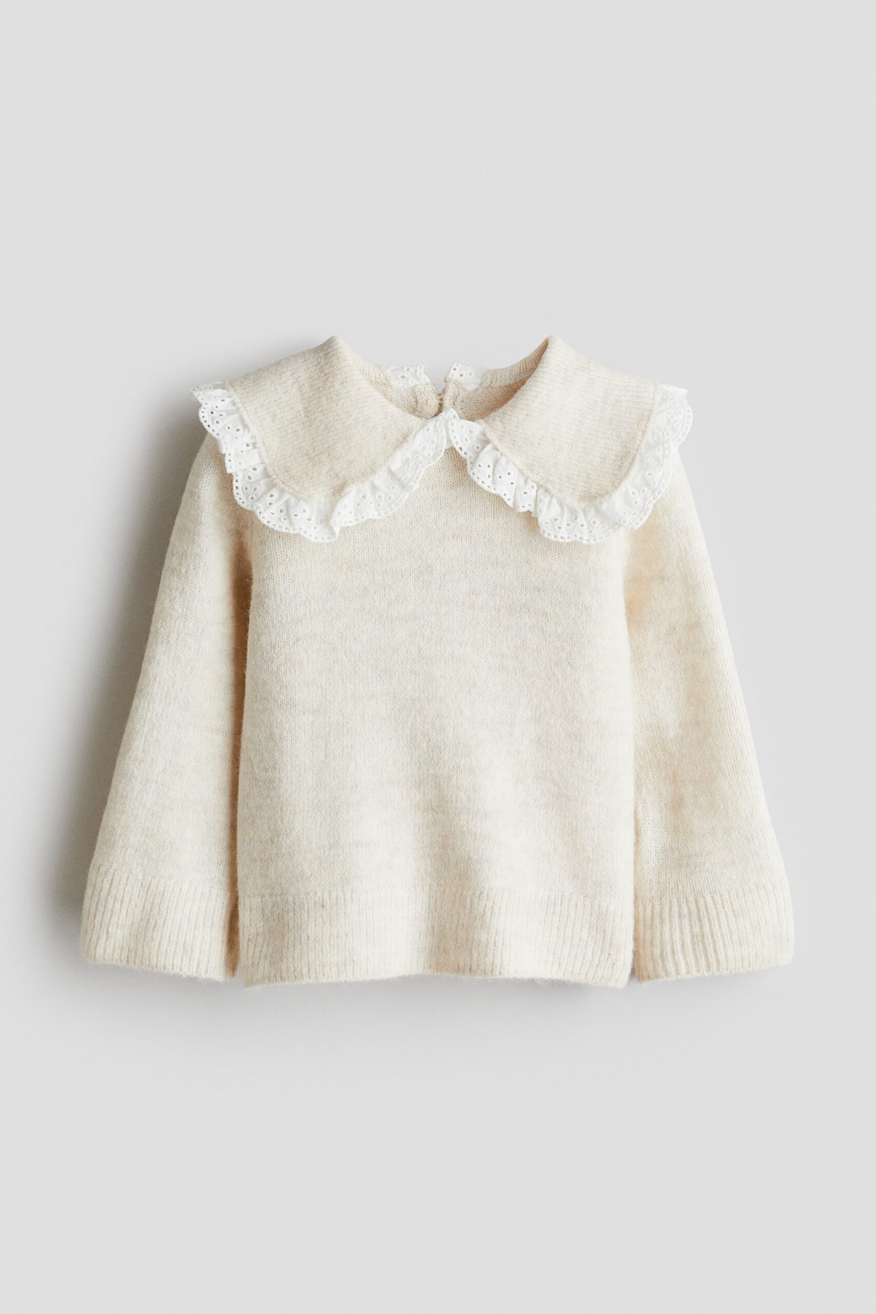 H & M - Trui met peterpankraag - Lichtbeige