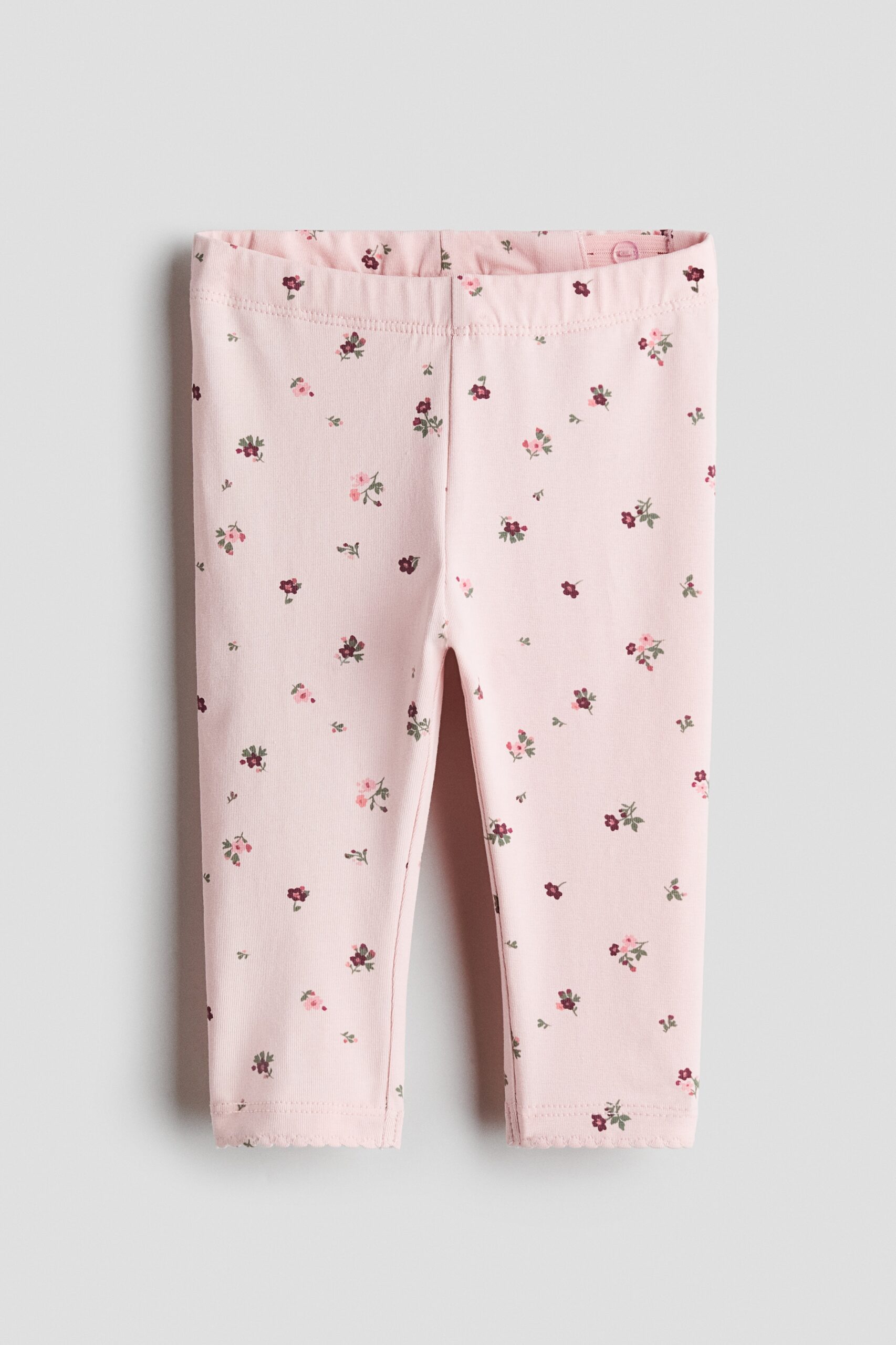 H & M - Katoenen legging met print - Lichtroze/Bloemen