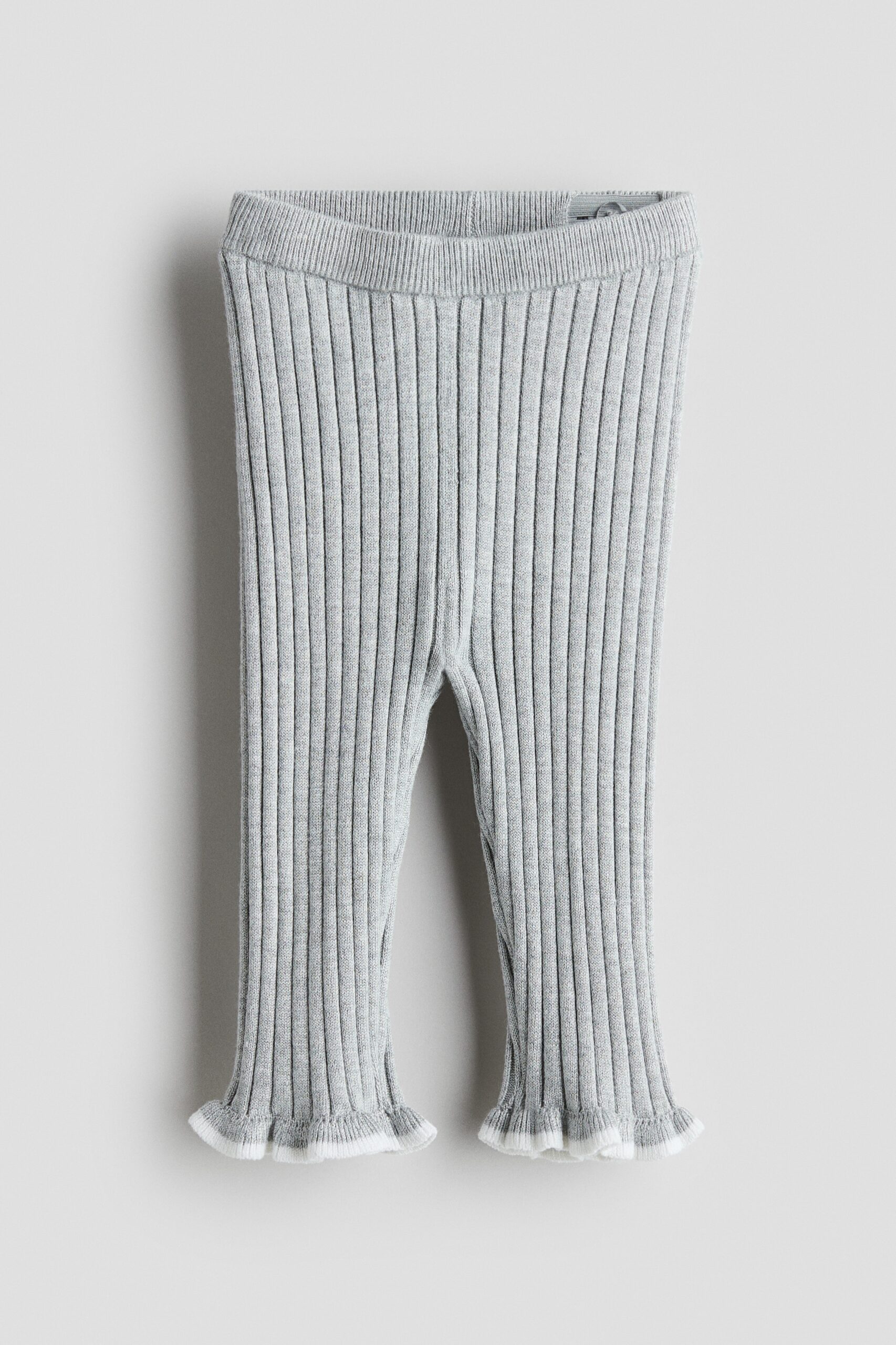 H & M - Ribgebreide legging - Lichtgrijs