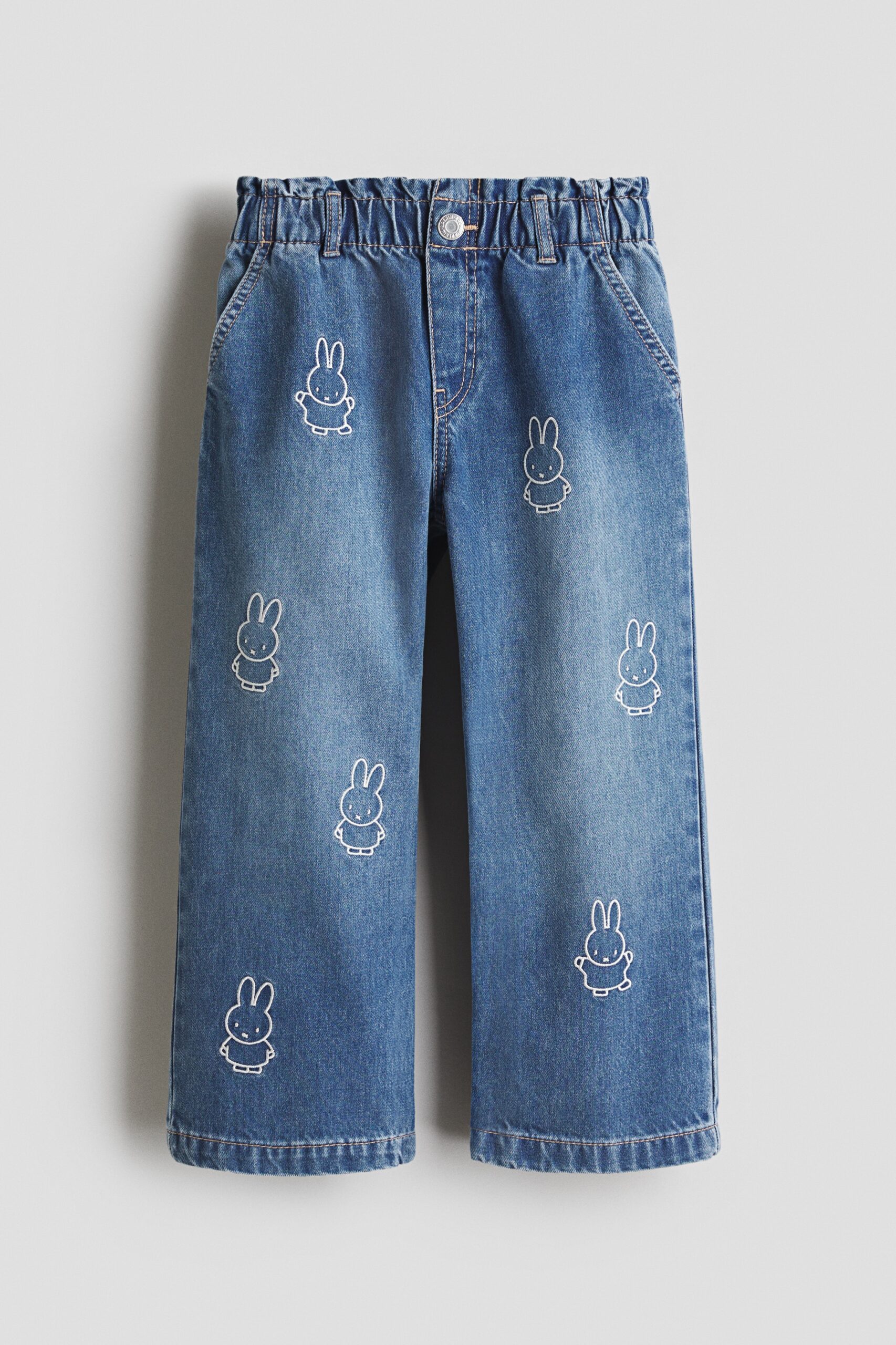 H & M - Wide Leg jeans met motieven - Denimblauw/Nijntje