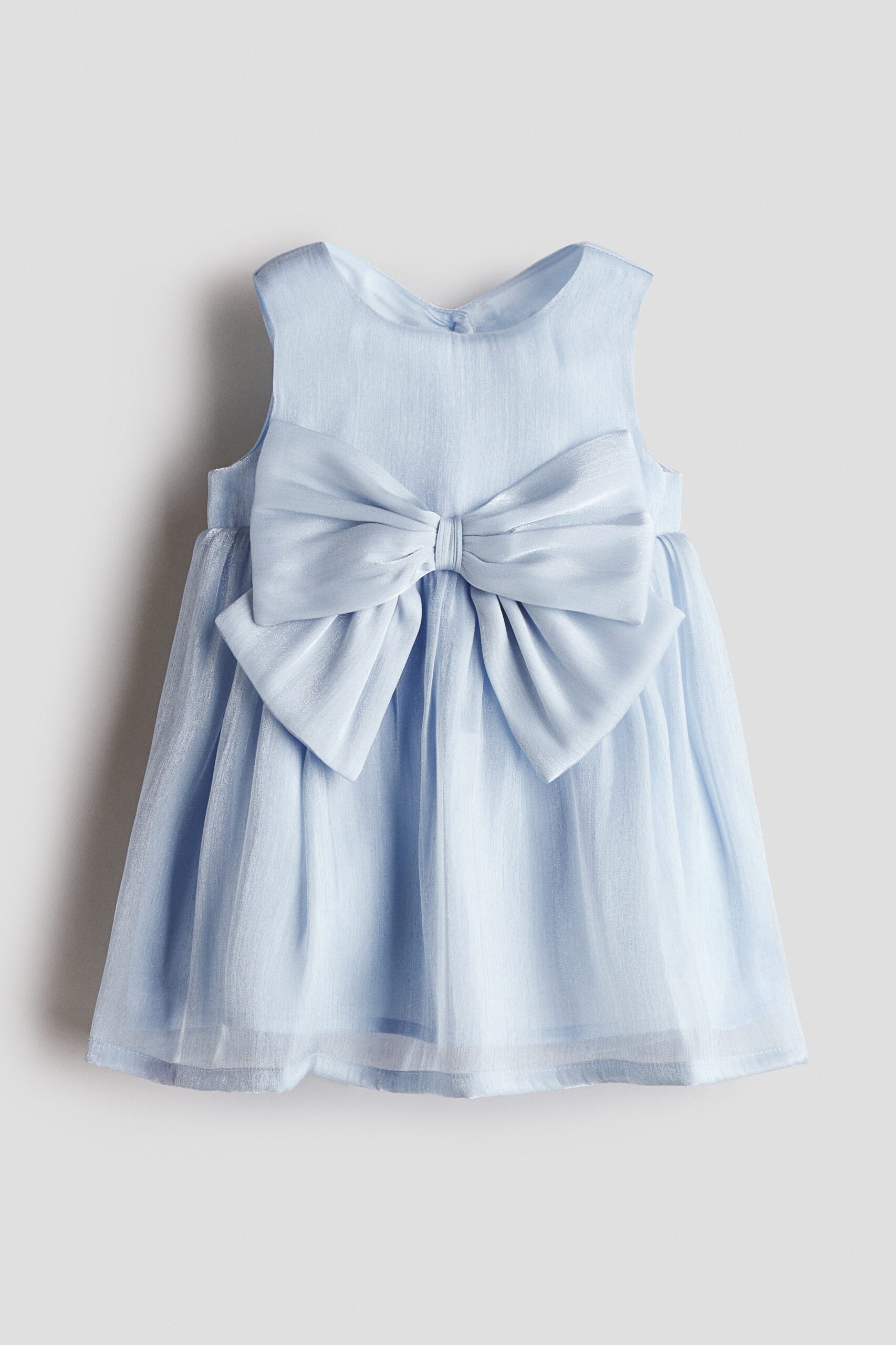 H & M - Jurk van organza met strik - Lichtblauw