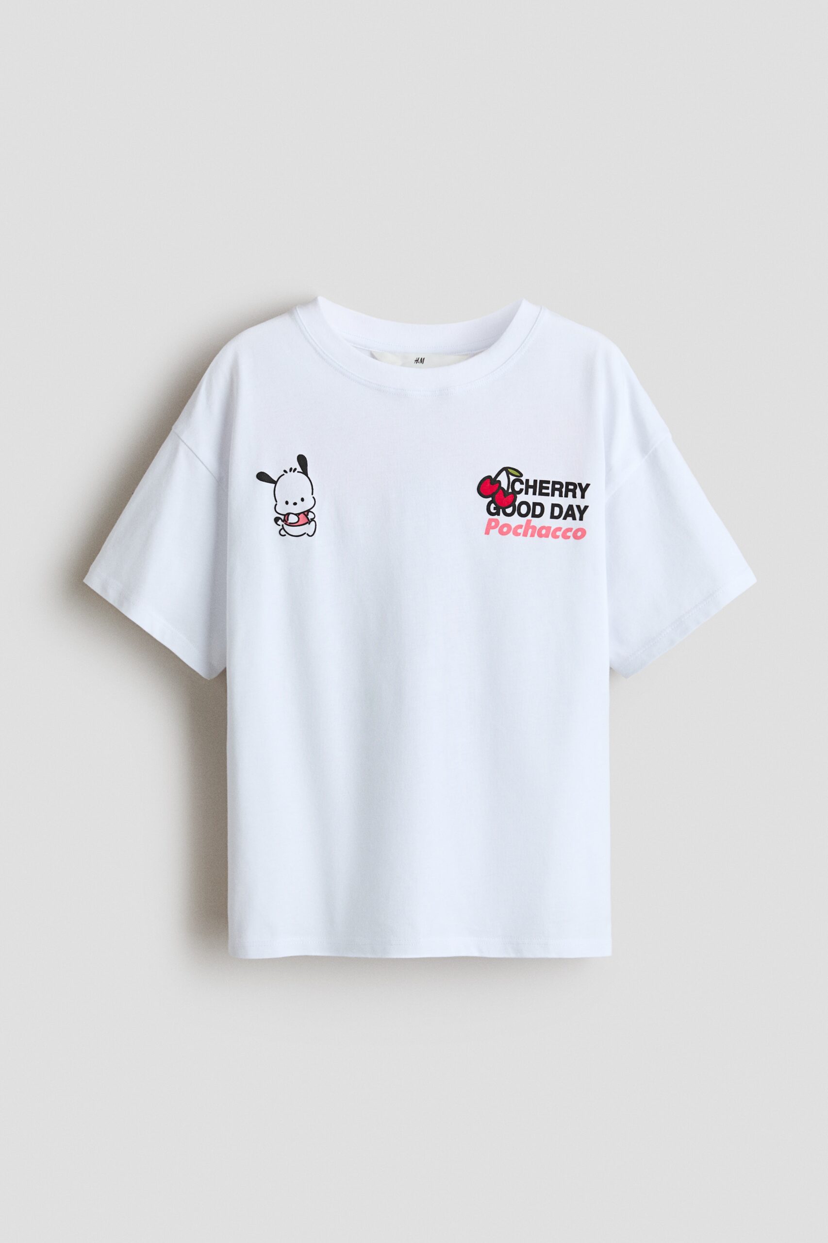 H & M - Katoenen T-shirt met print - Wit/Pochacco