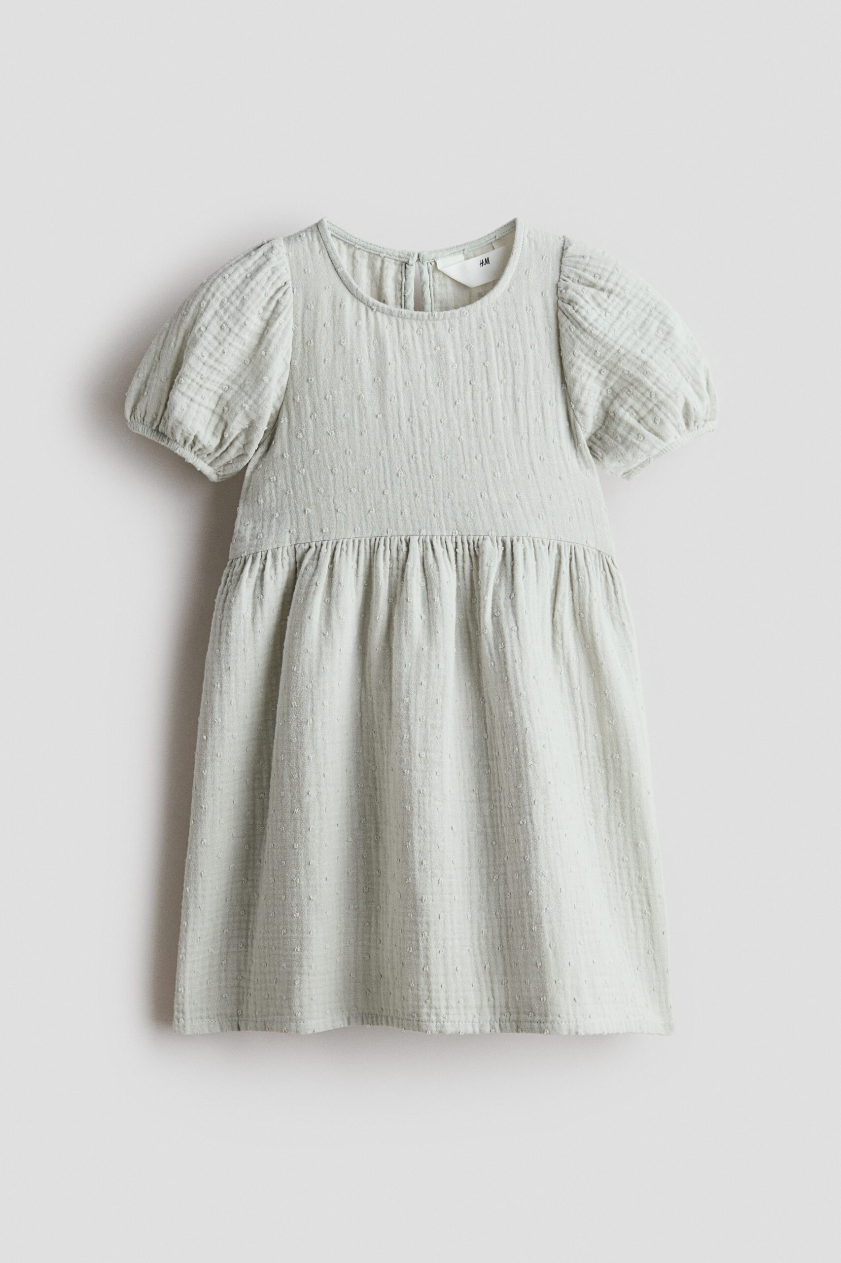 H & M - Jurk van katoenen mousseline - Dusty Lichtgroen