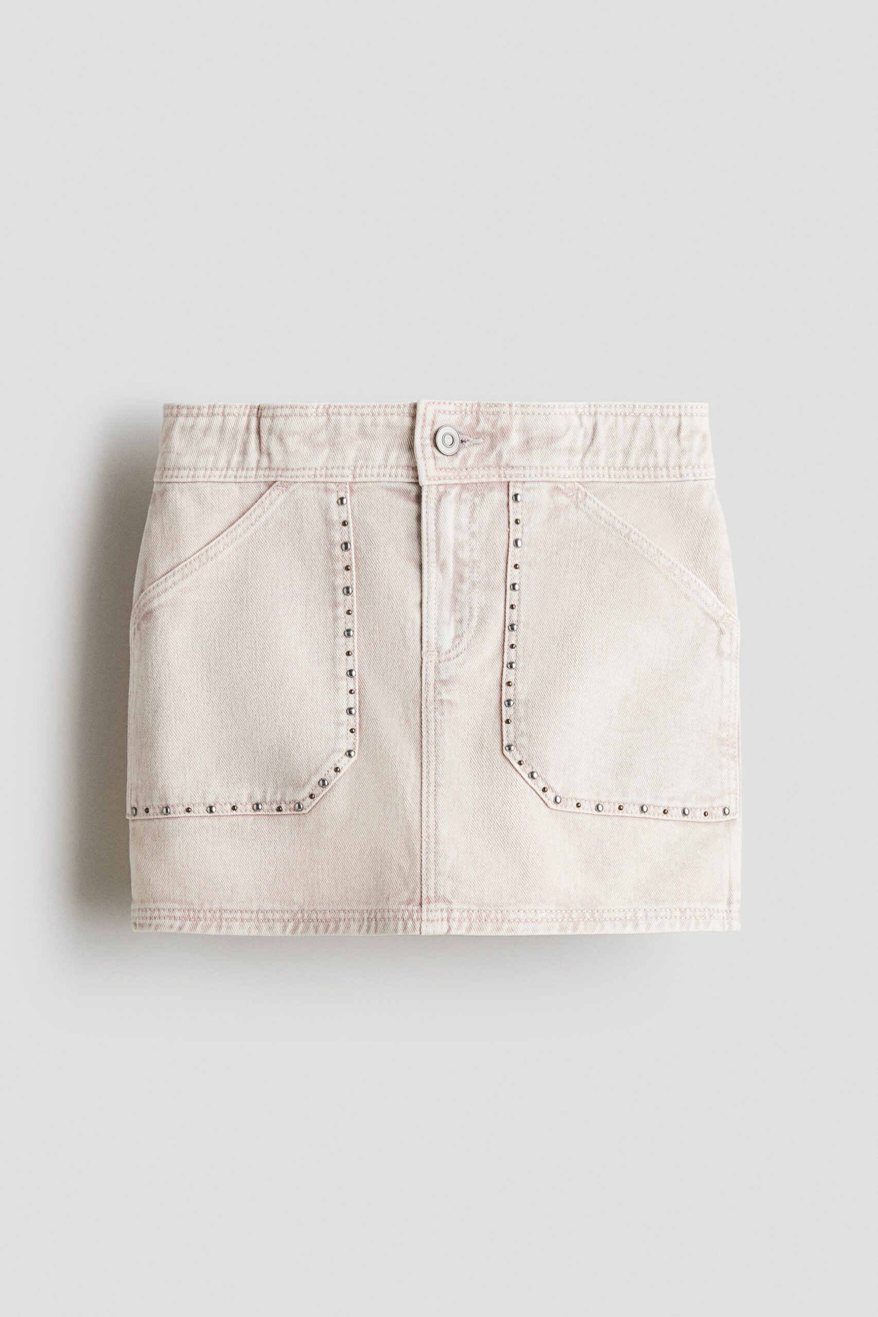 H & M - Denim rok met studs - Poederroze