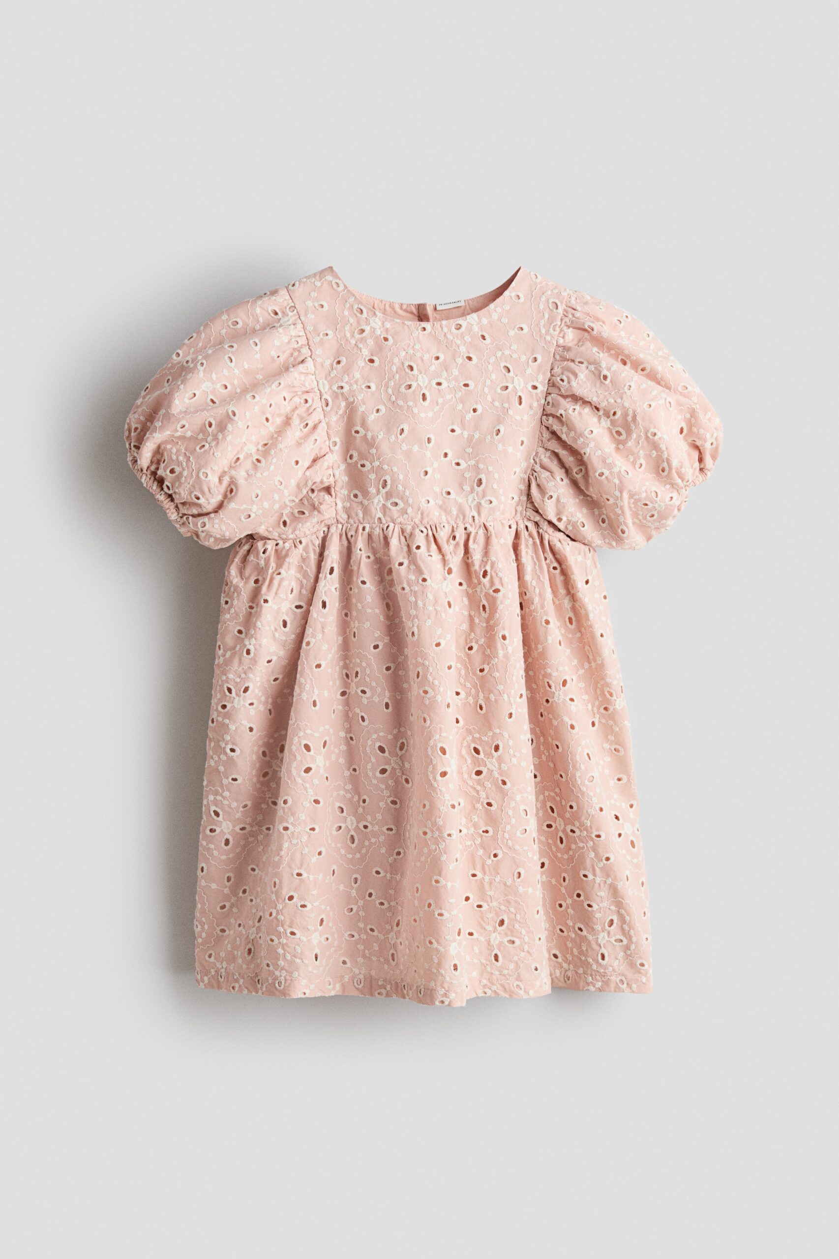 H & M - Katoenen jurk met broderie anglaise - Perzik