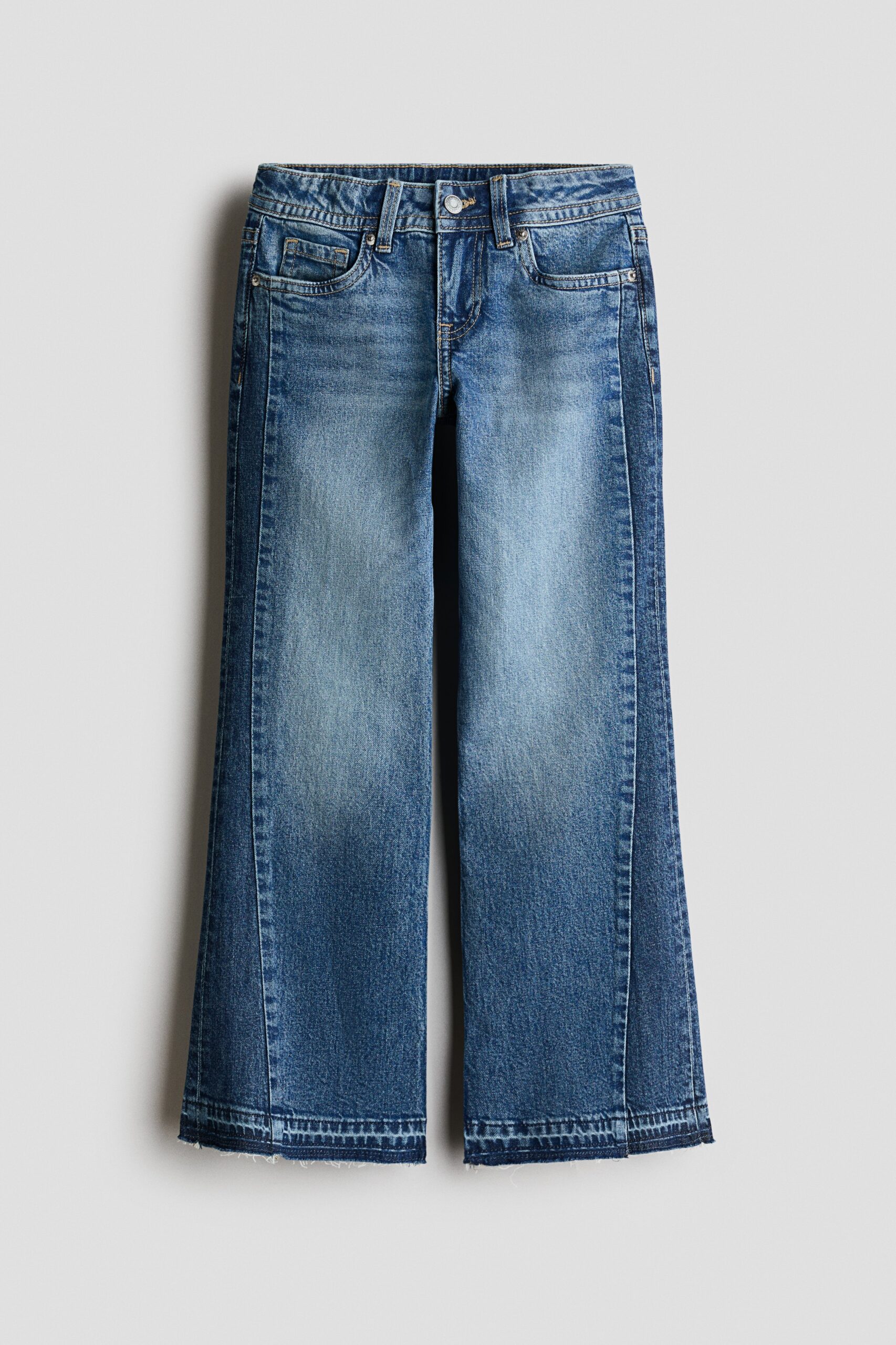 H & M - Flared Leg Low Jeans - Relaxed Fit - Denimblauw