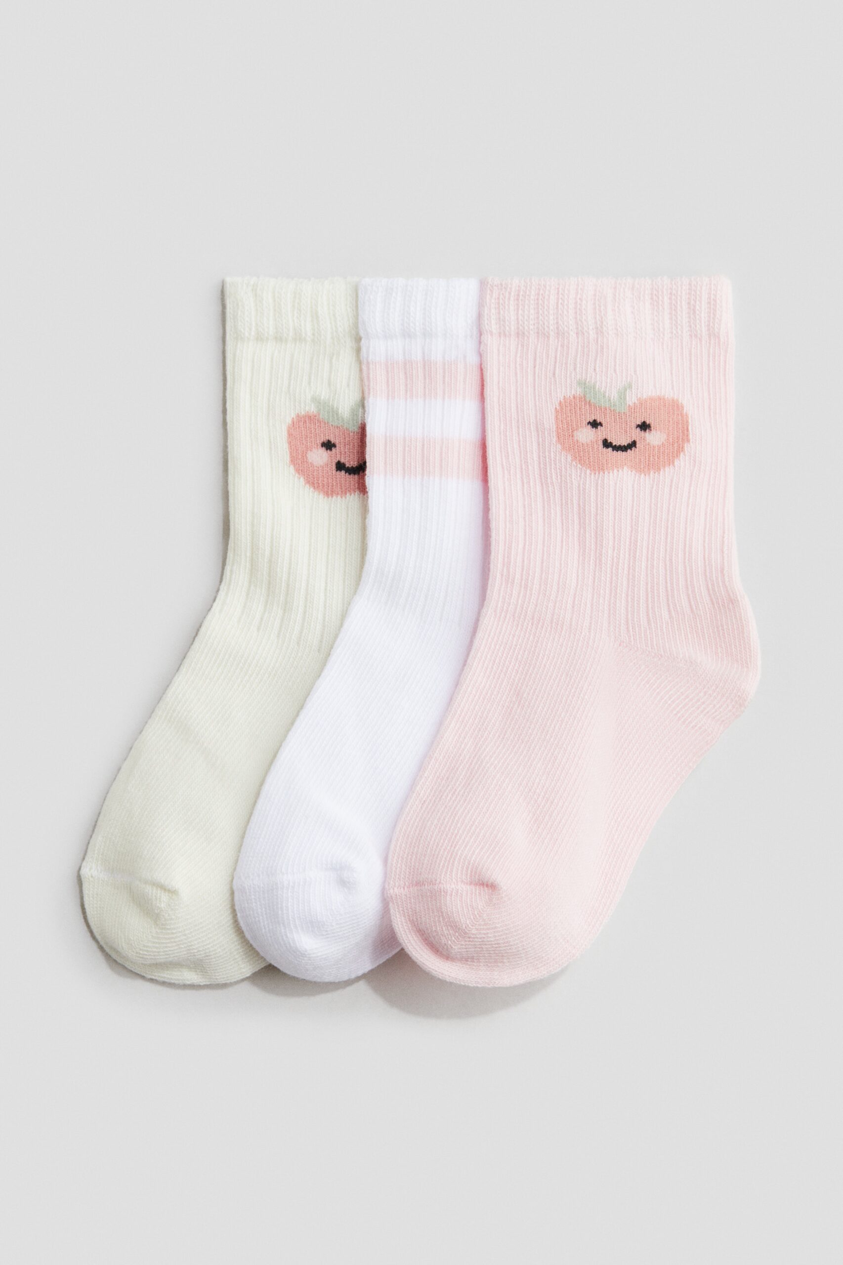 H & M - 3 paar sokken - Roze/Appels