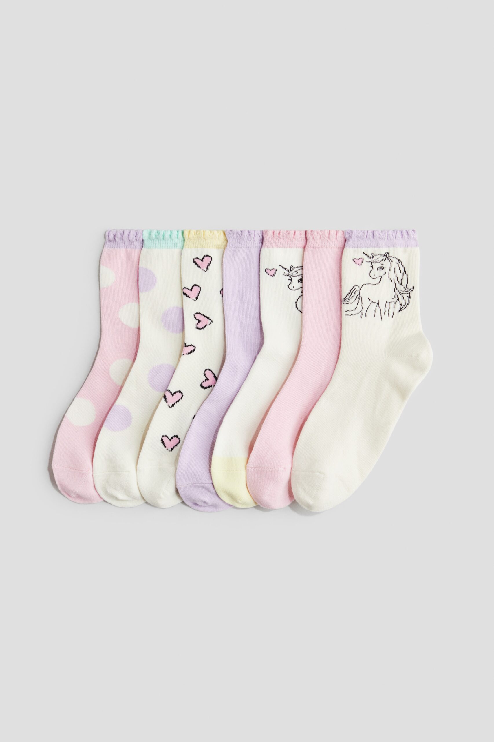 H & M - 7 paar sokken - Roze/Eenhoorns