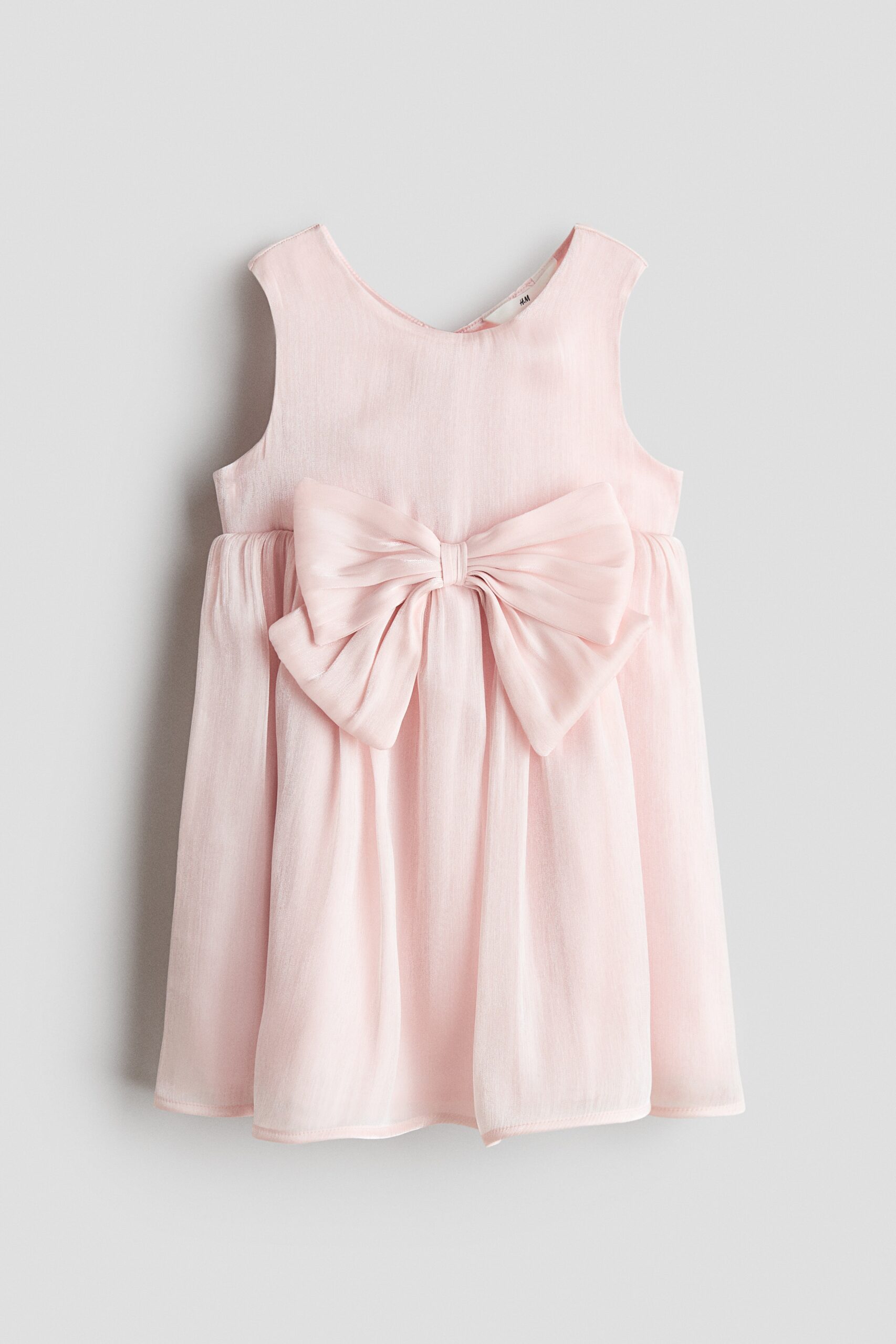 H & M - Jurk van organza met strik - Lichtroze