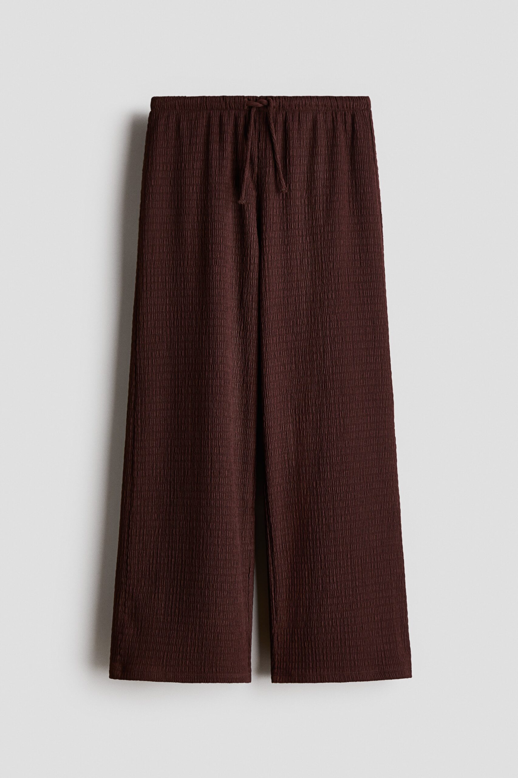 H & M - Textured jersey trousers - Donkerbruin