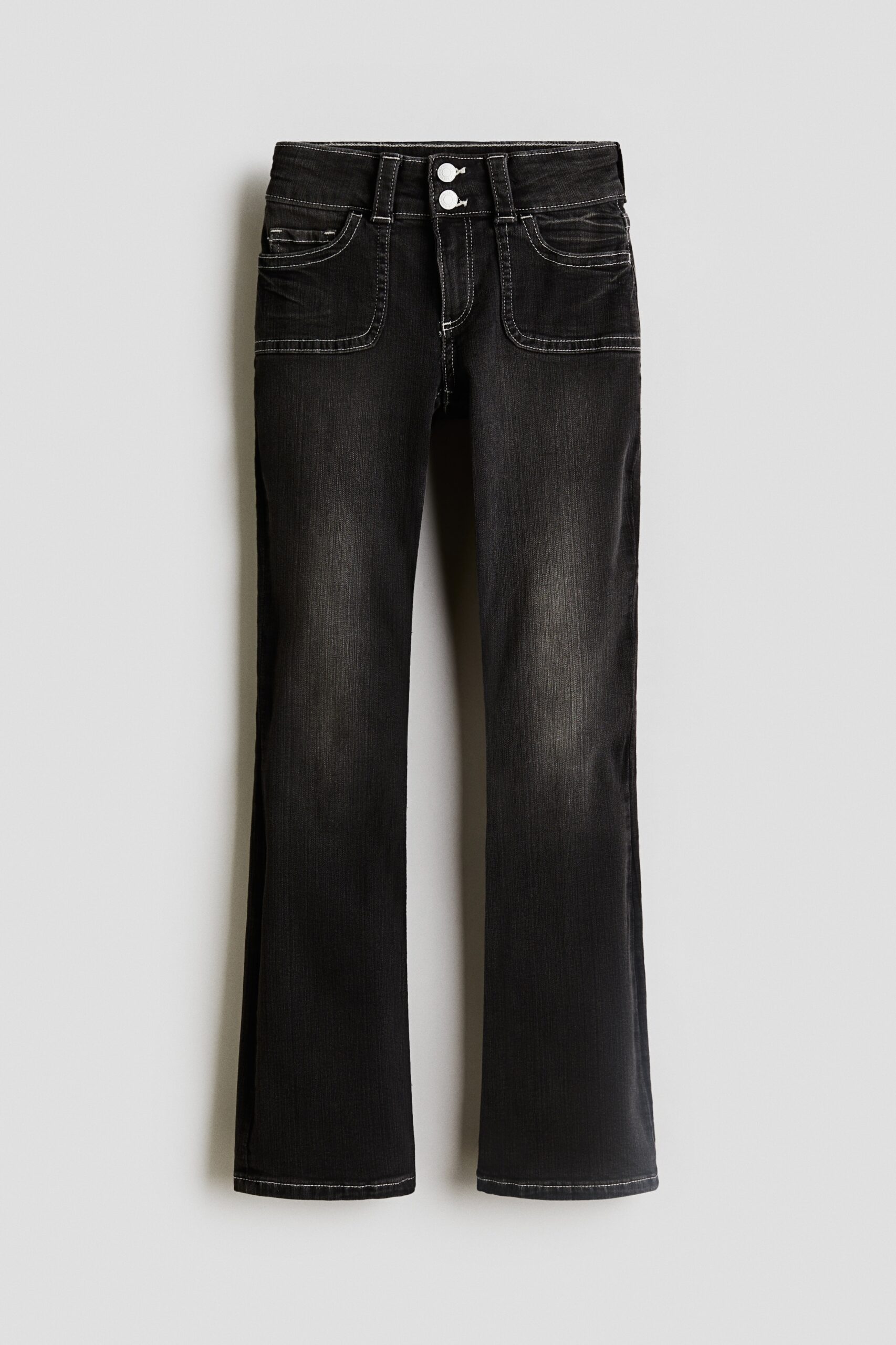 H & M - Bootcut Leg Low Jeans - Denimzwart