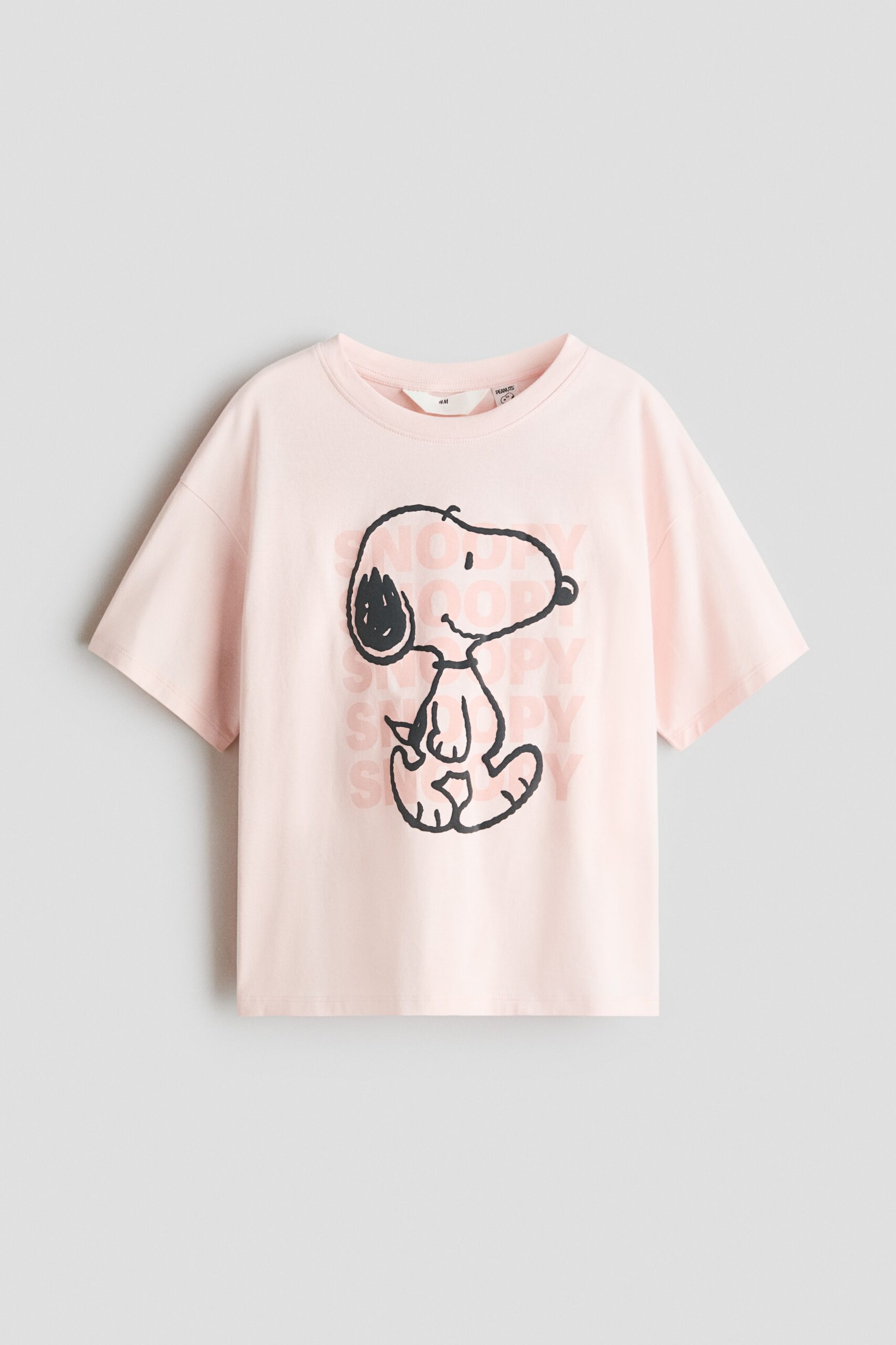 H & M - Katoenen T-shirt met print - Lichtroze/Snoopy