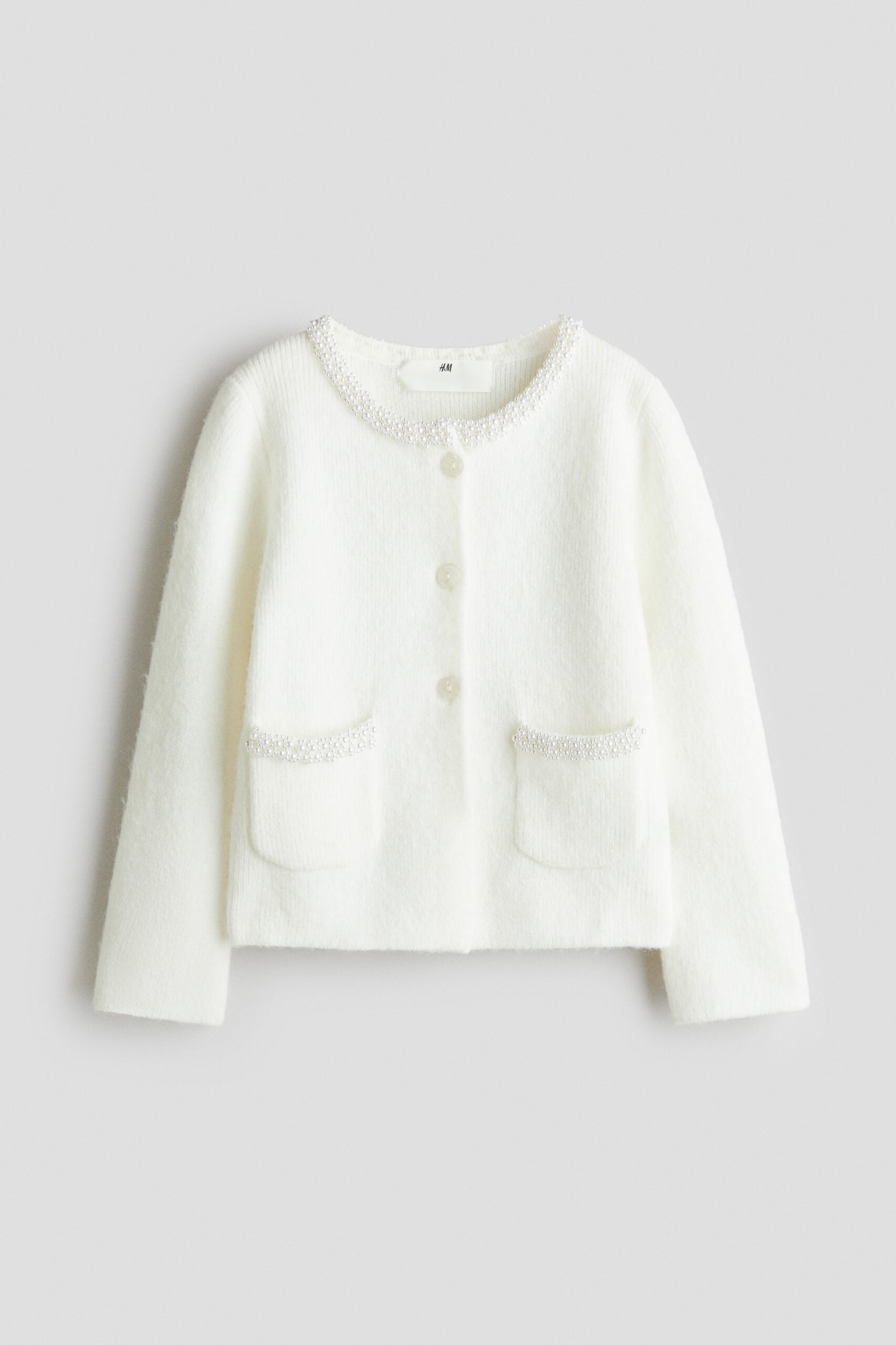 H & M - Vest met imitatieparels - Wit