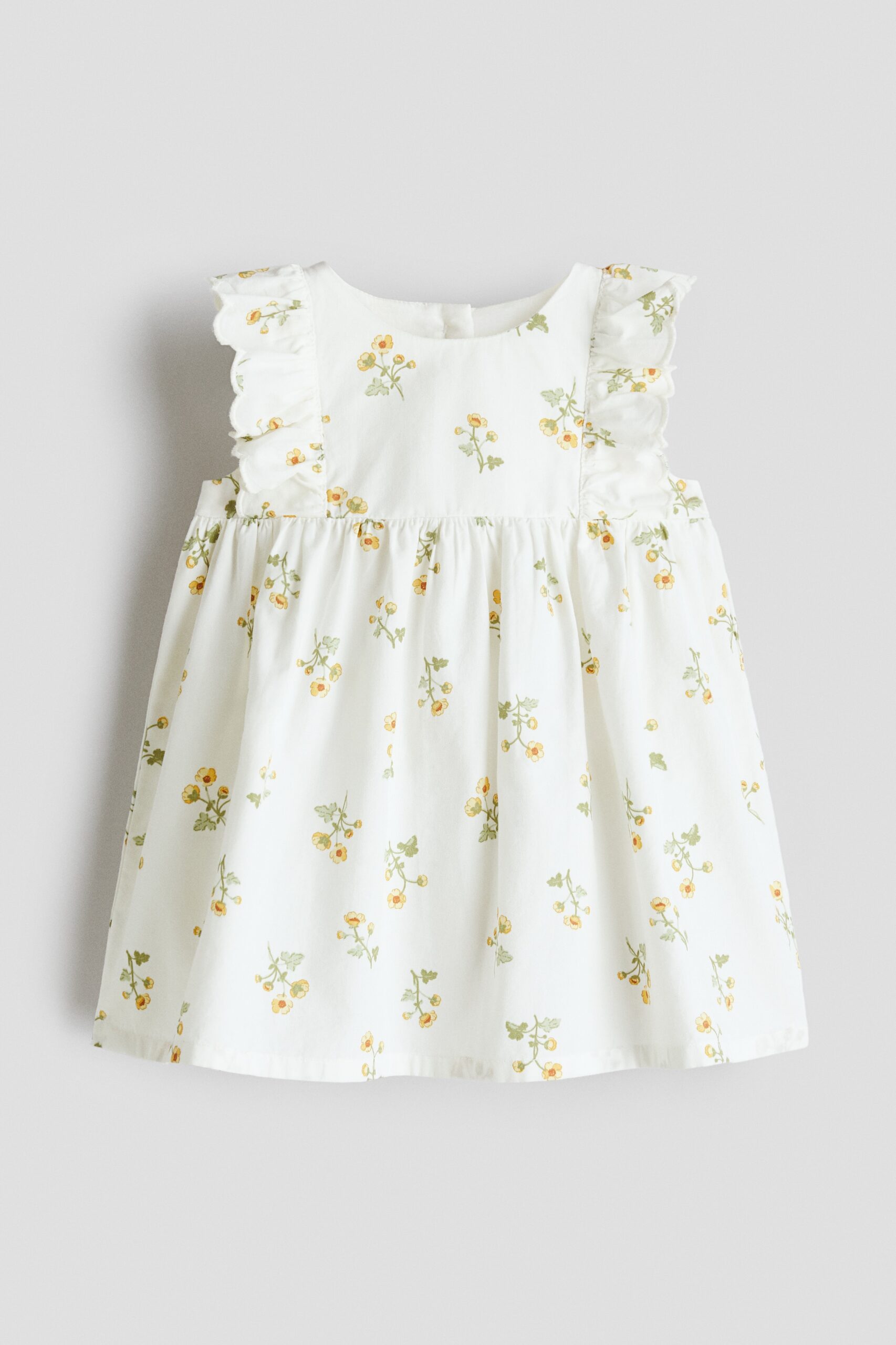 H & M - Katoenen jurk - Wit/Bloemen