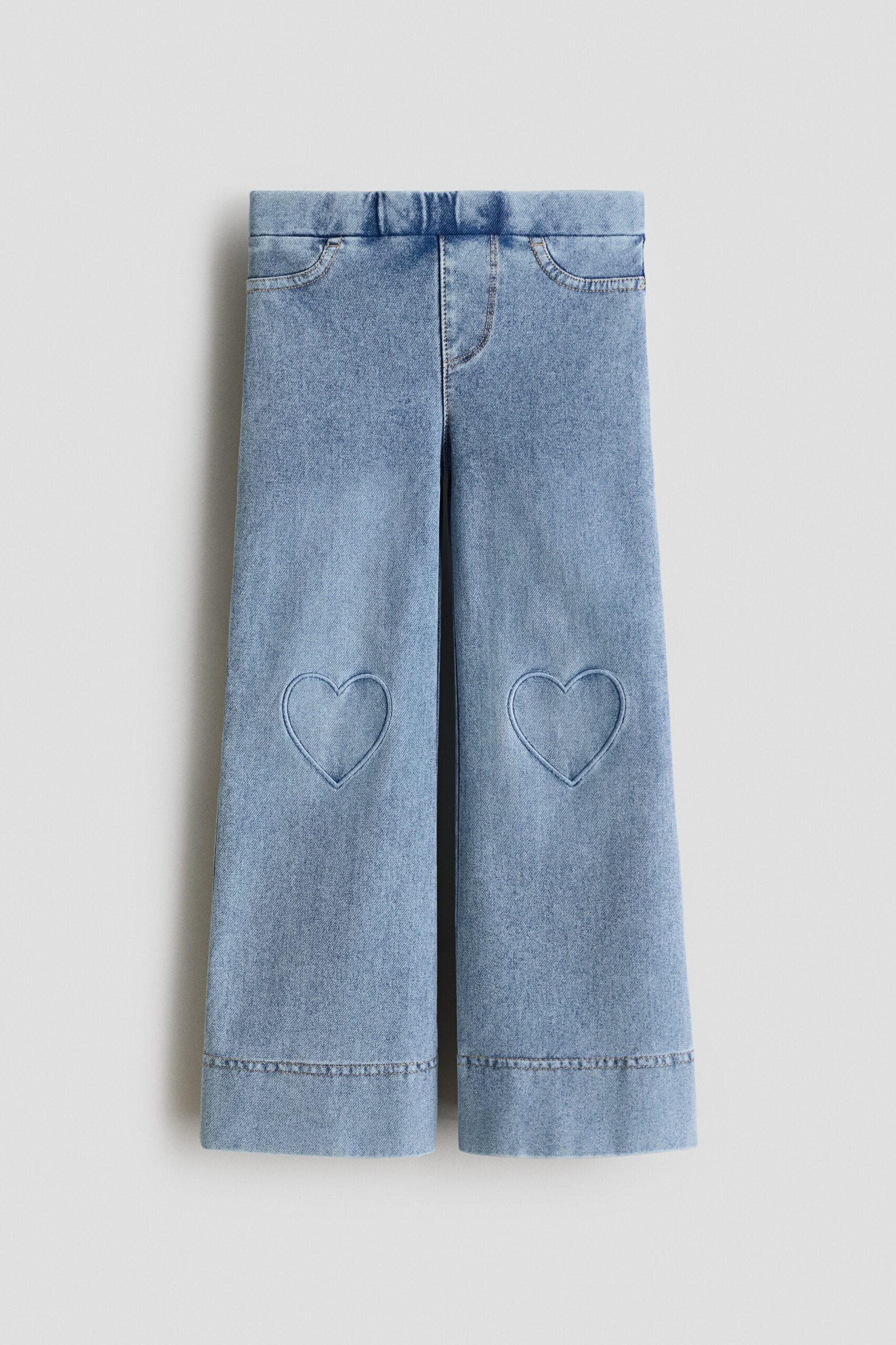 H & M - Wijde jegging met denimlook - Licht Denimblauw