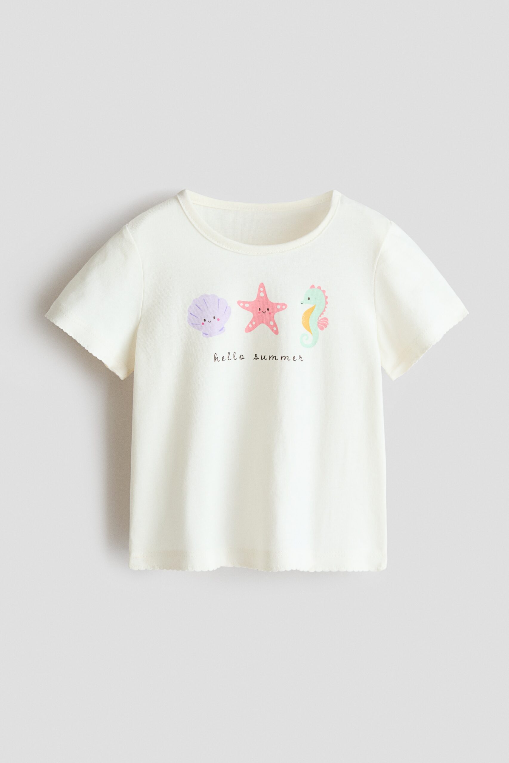 H & M - Top met print - Wit/Hello Summer