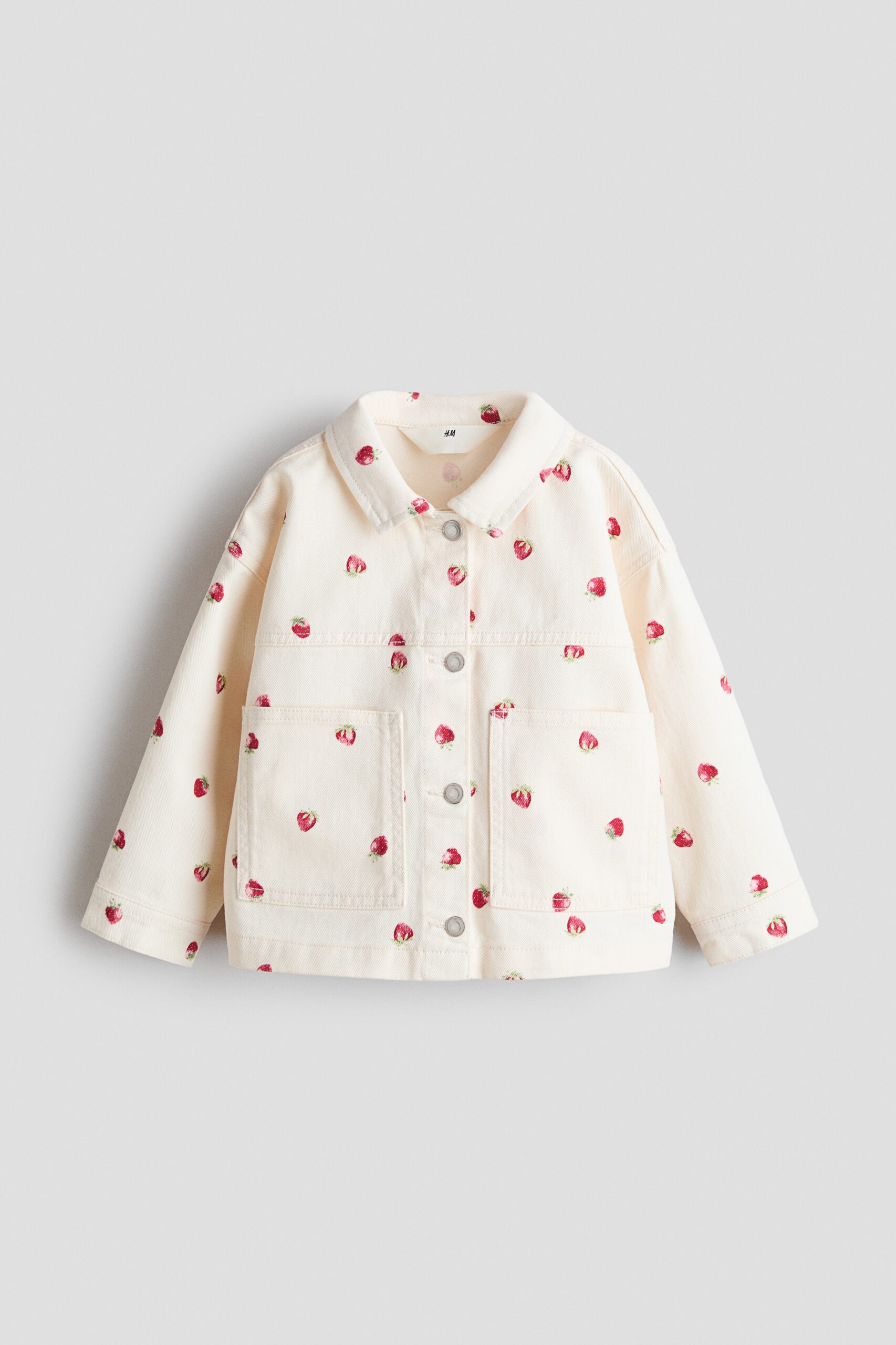 H & M - Twill jack met dessin - Roomwit/Aardbeien