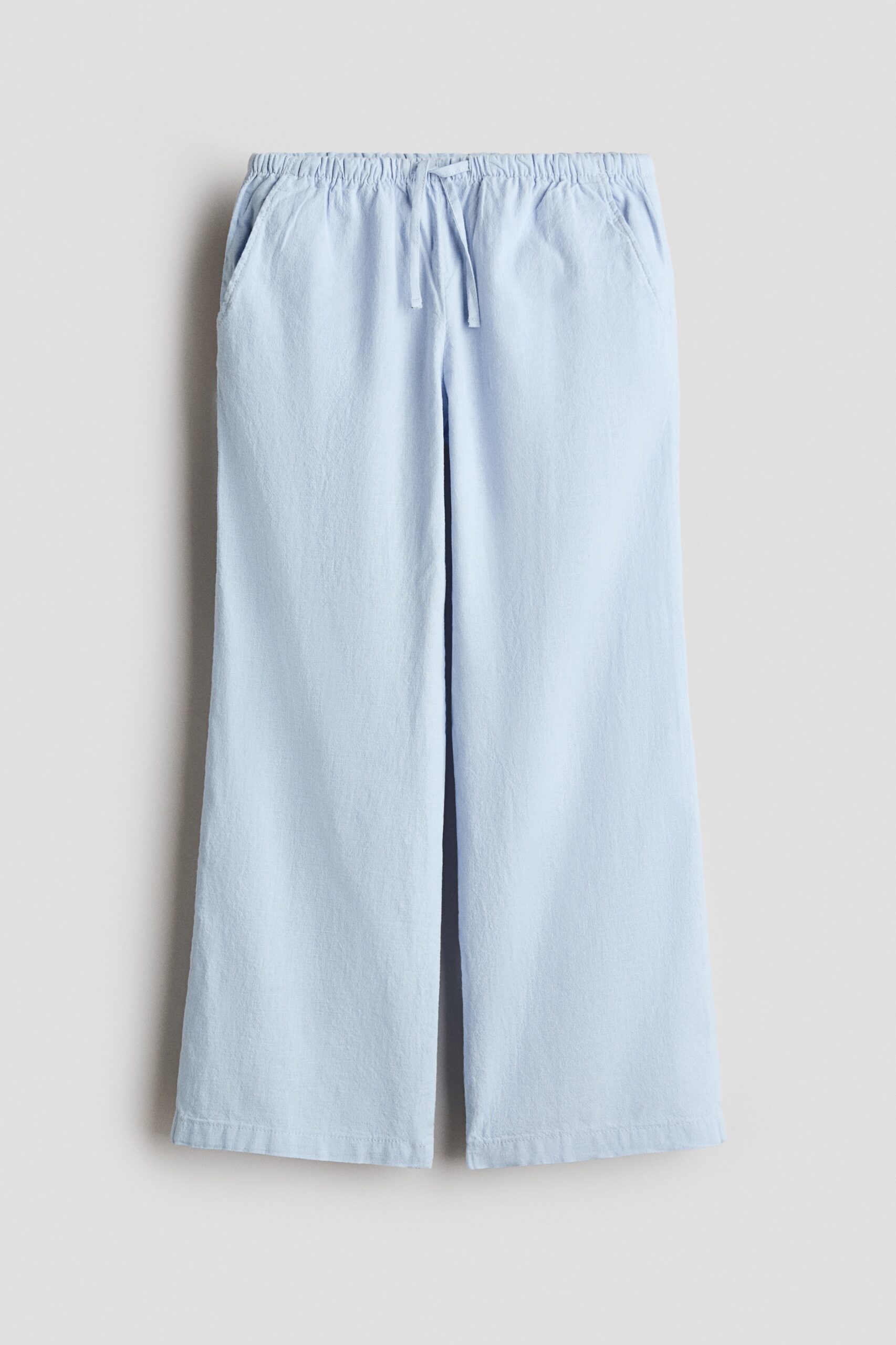 H & M - Broek van linnenmix - Lichtblauw