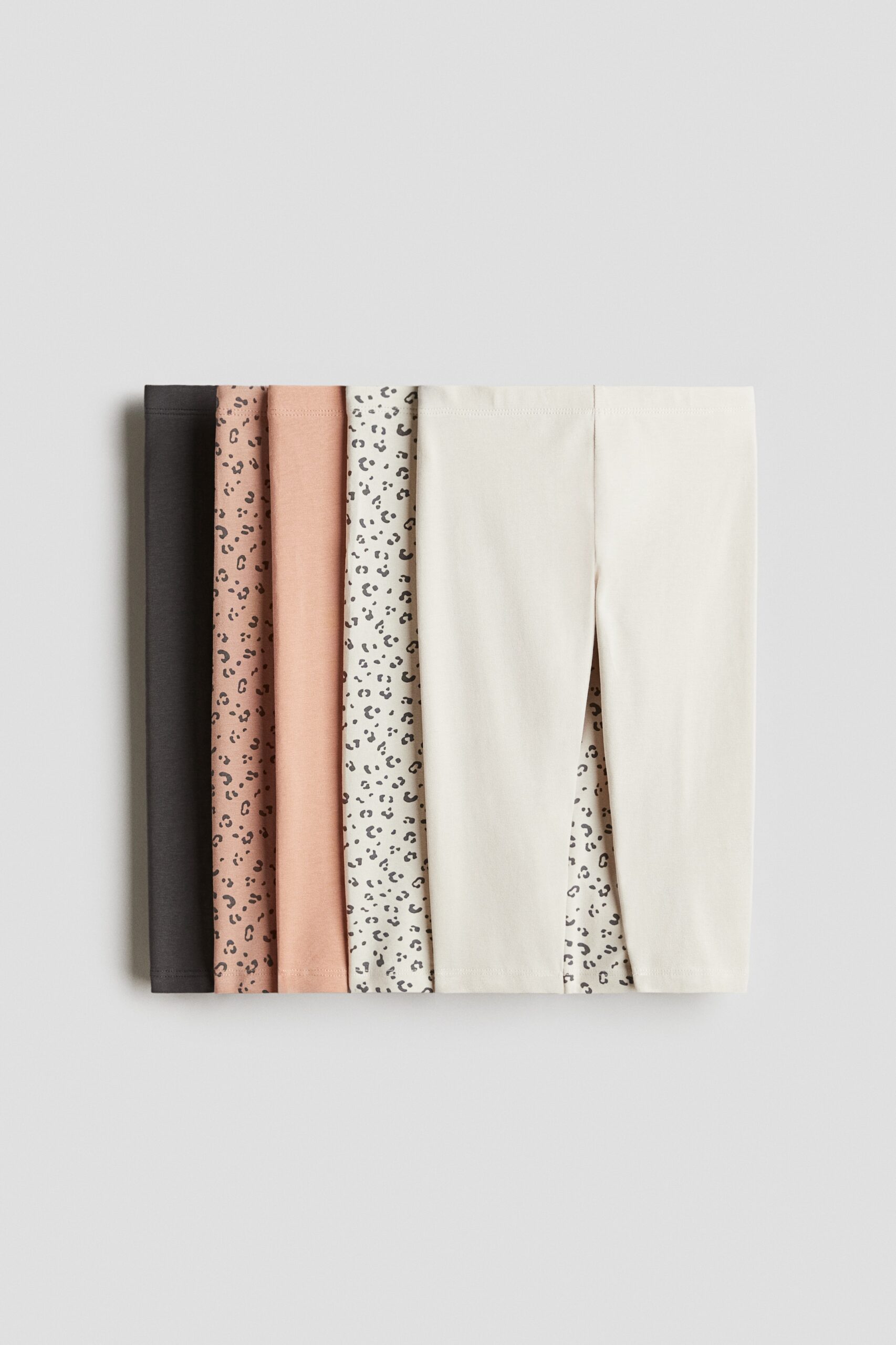 H & M - Set van 5 katoenen caprileggings - Oranje/Luipaarddessin
