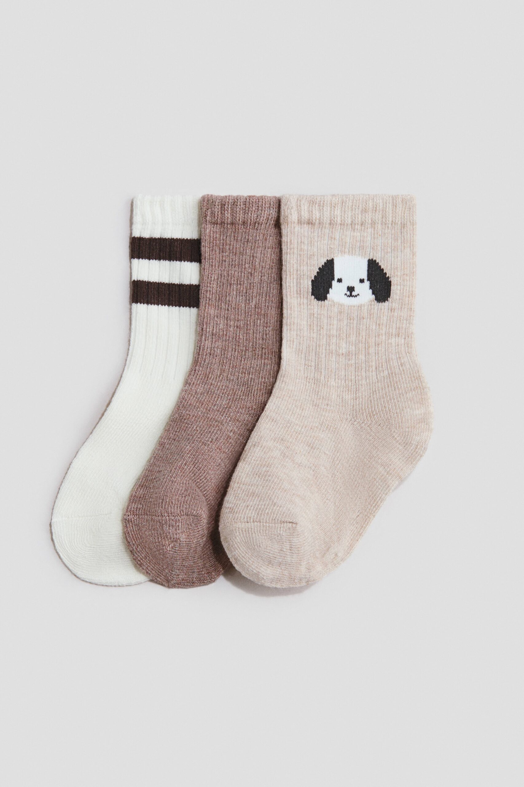 H & M - 3 paar sokken - Beige/Hond